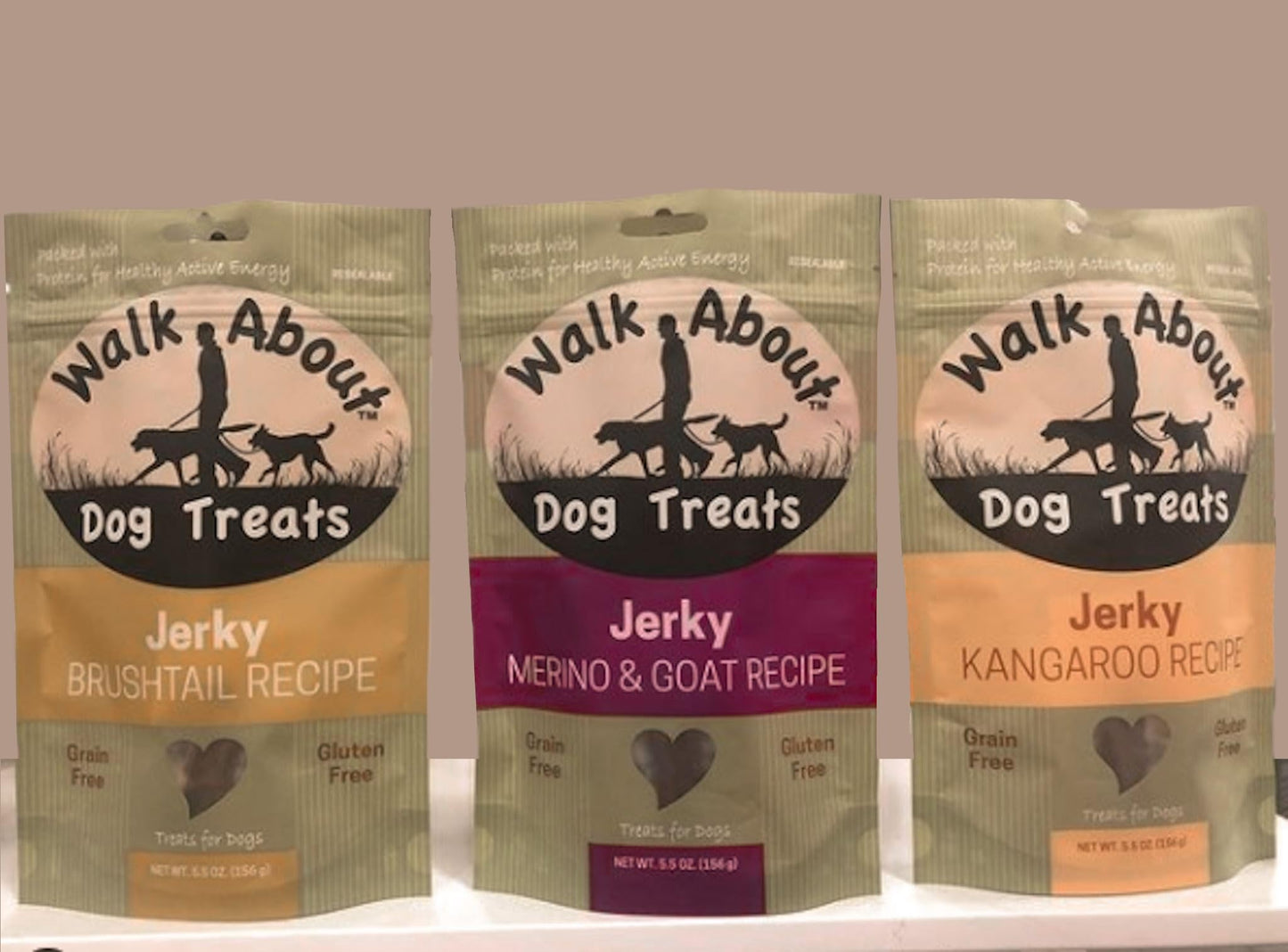 Walk About 3 Pack of Dog Treats Jerky, 5.5 Ounces, Wild Boar Recipe