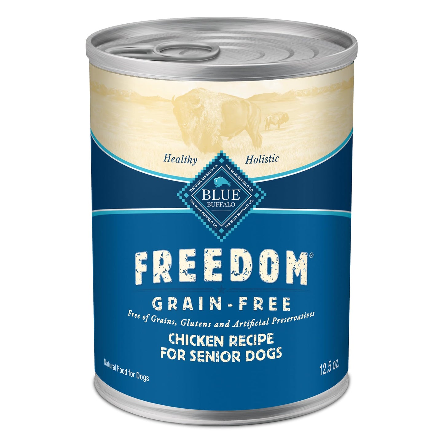 Blue Buffalo Freedom Grain-Free Senior Wet Dog Food, Free of Glutens & Artificial Preservatives, Made With Natural Ingredients, Chicken Recipe, 12.5-oz. Cans (12 Count)