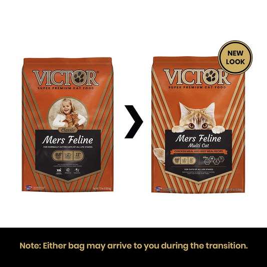 VICTOR Super Premium Cat Food – High-Protein Mers Feline Dry Cat Food with Chicken, Beef, Pork and Fish Meal for Normally Active Cats – All Breeds and All Life Stages from Kitten to Adult, 5 lb