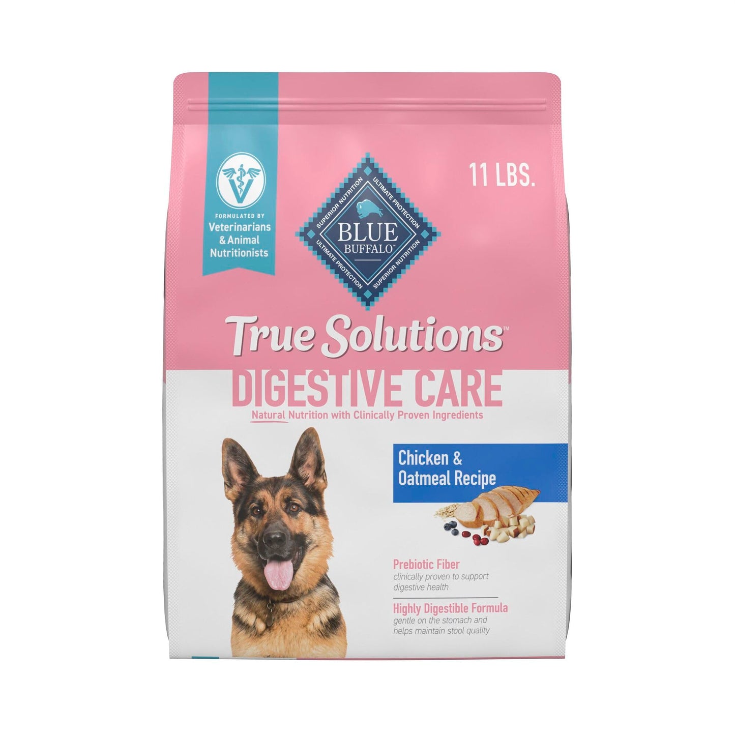 Blue Buffalo True Solutions Digestive Care Natural Dry Dog Food for Adult Dogs, Chicken, 11-lb. Bag