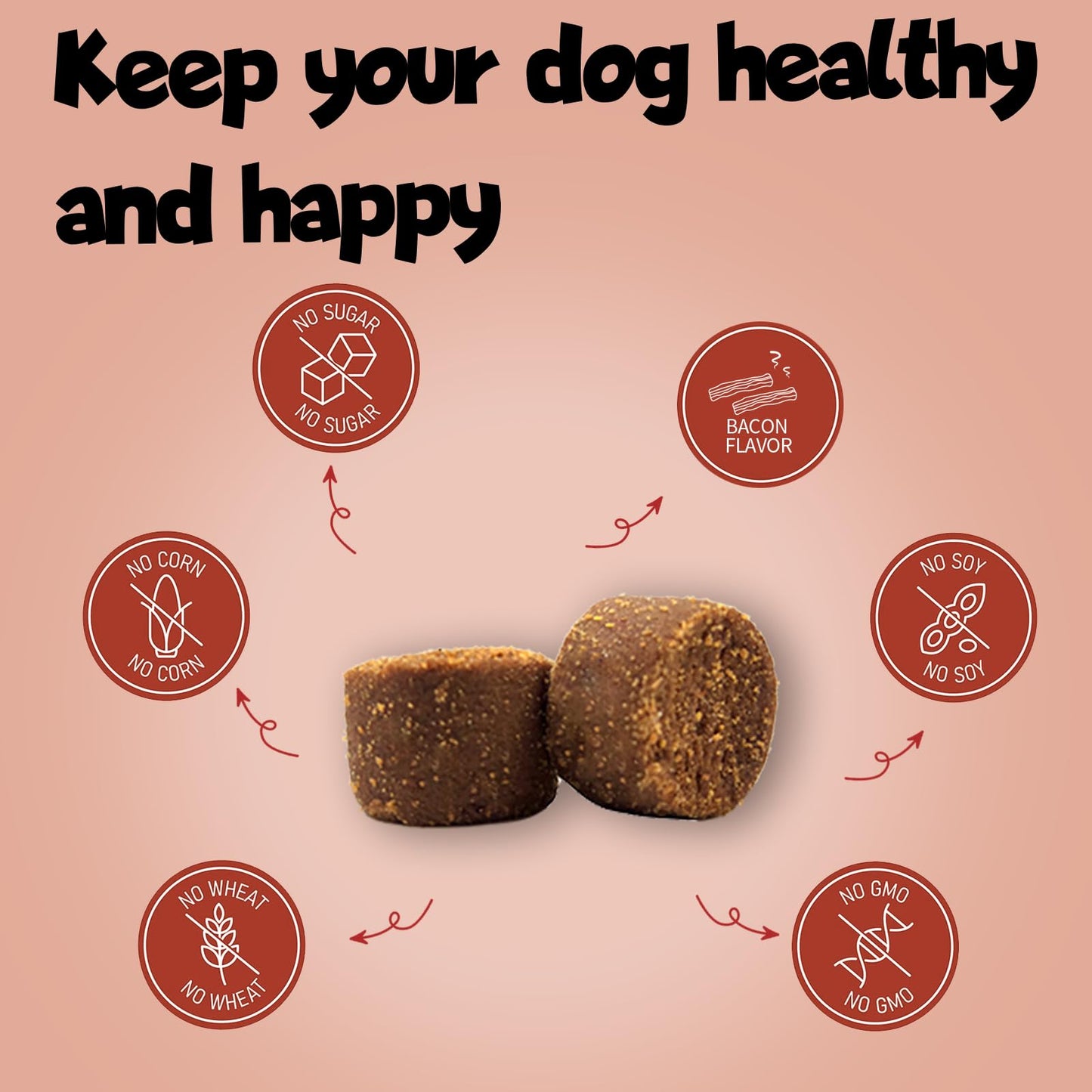 Calming Chews for Dogs V-EST – Available in 3 Formulas: Calming, Multivitamin or Probiotics – Soft Chews Chicken Flavor – Helps Stress & Anxiety – 120 Count