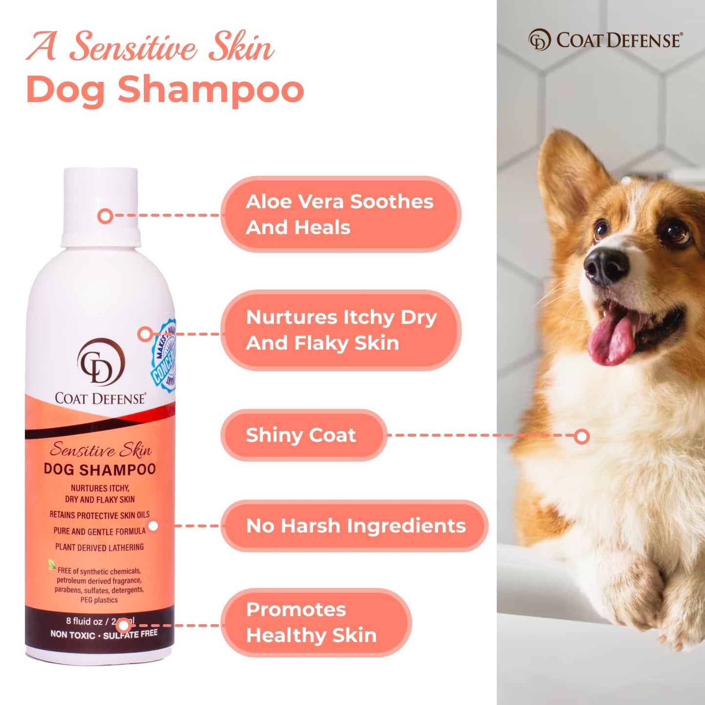 COAT DEFENSE Paw Licker Bundle | Dry Powder for Dogs & Sensitive Skin Dog Shampoo for Allergies and Itching | Smell & Itch Relief | Itchy Skin Relief & Yeast Dog Treatment