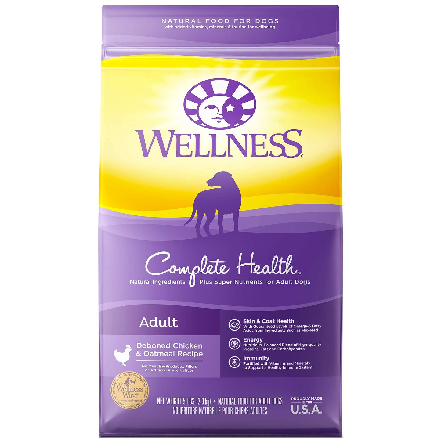 Wellness Dog Food and Treats Trial Bundle: Complete Health Dry Food, Chicken 5lb & Rewarding Life Soft Treats, Lamb and Salmon