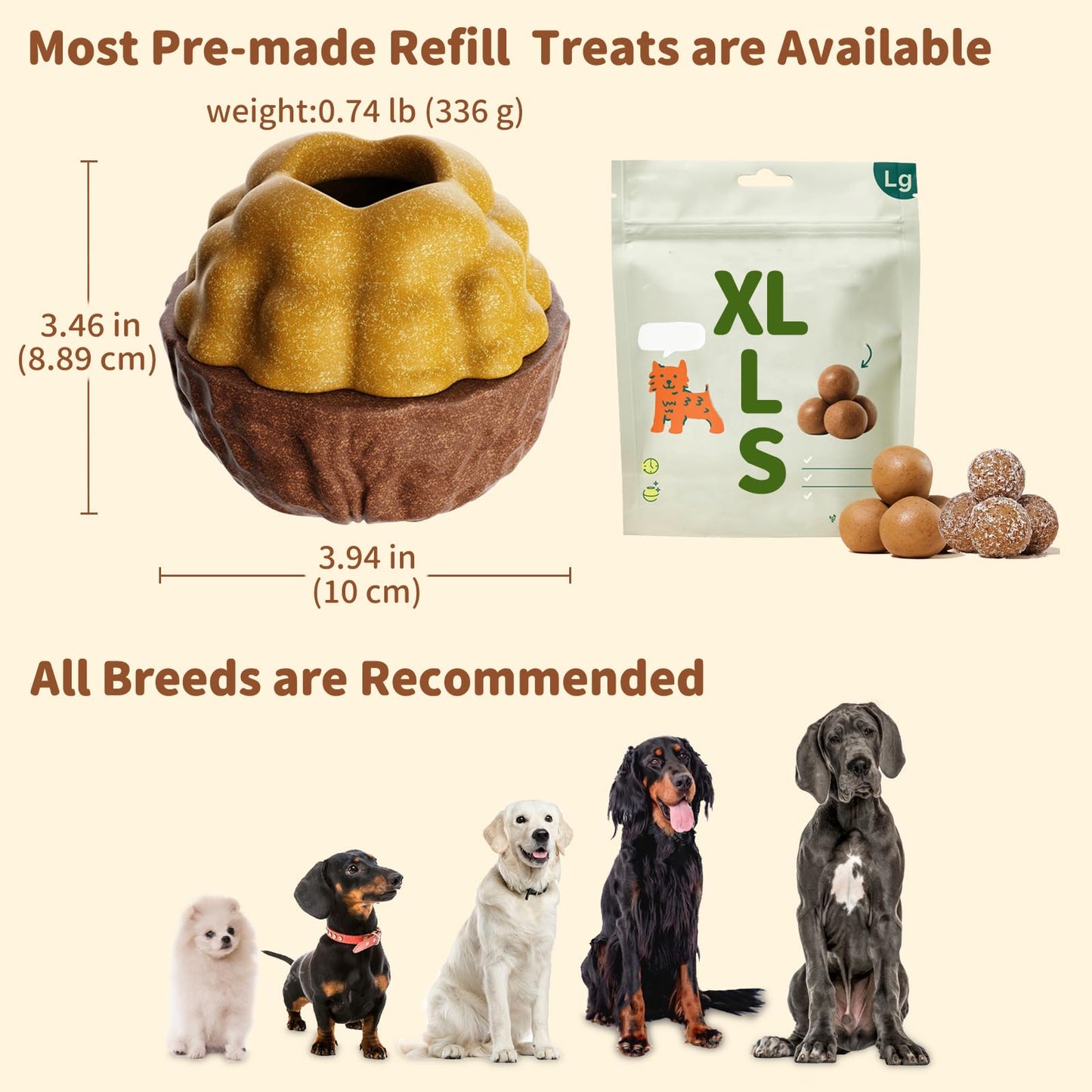 JoyBruko Interactive Dog Toys for Aggressive Chewers, /No Oil Needed/Smooth Screwing Frozen Treat Freezable Dog Puzzle Treat Dispensing Toy to Keep Them Busy for Small Medium Large Breeds