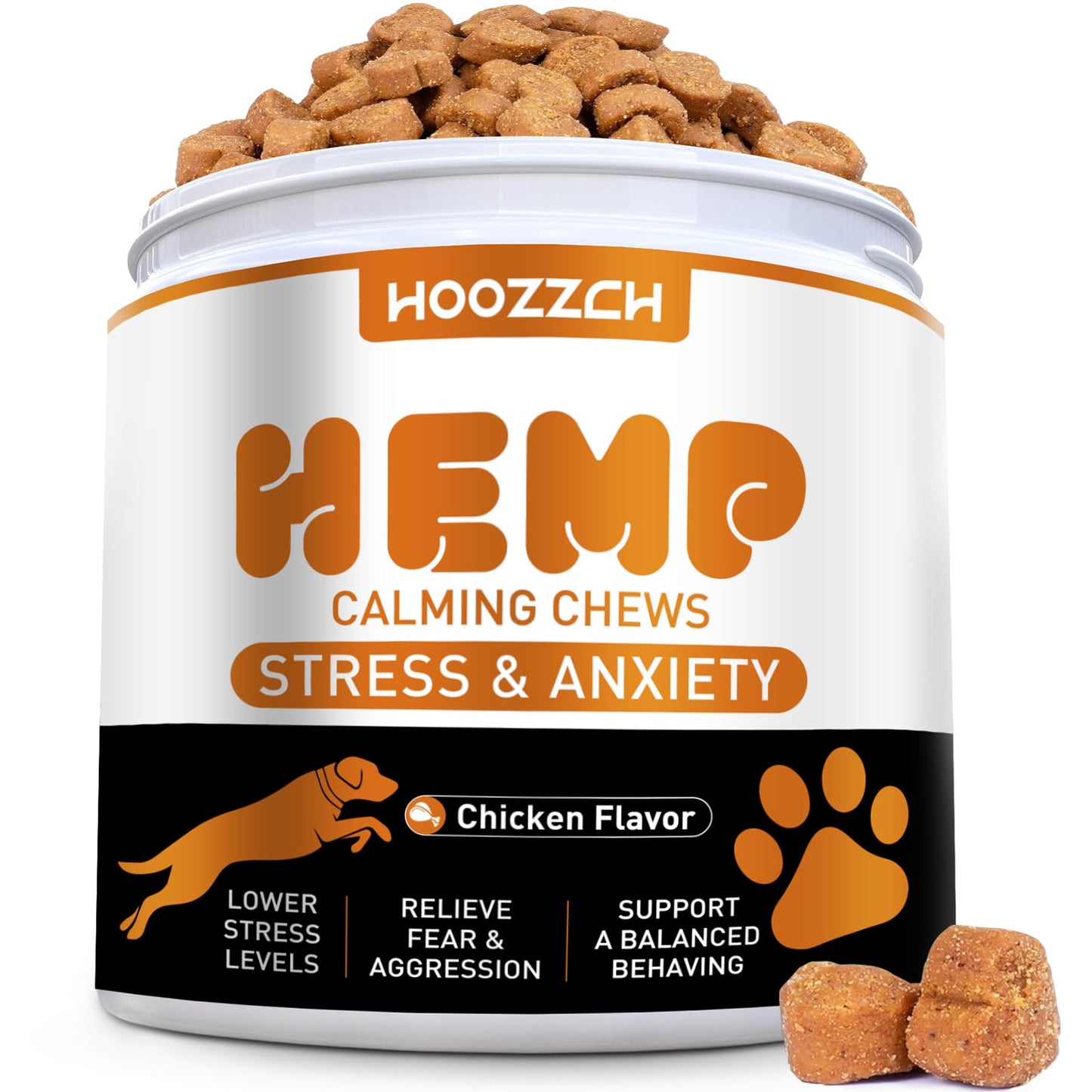 Hoozzch Calming Chews for Dogs - Dog Calming Chews - Anxiety Relief Treats Helps with Advanced Stress Relief, Separation Aid, Barking, Composure - 180 Soft Chews