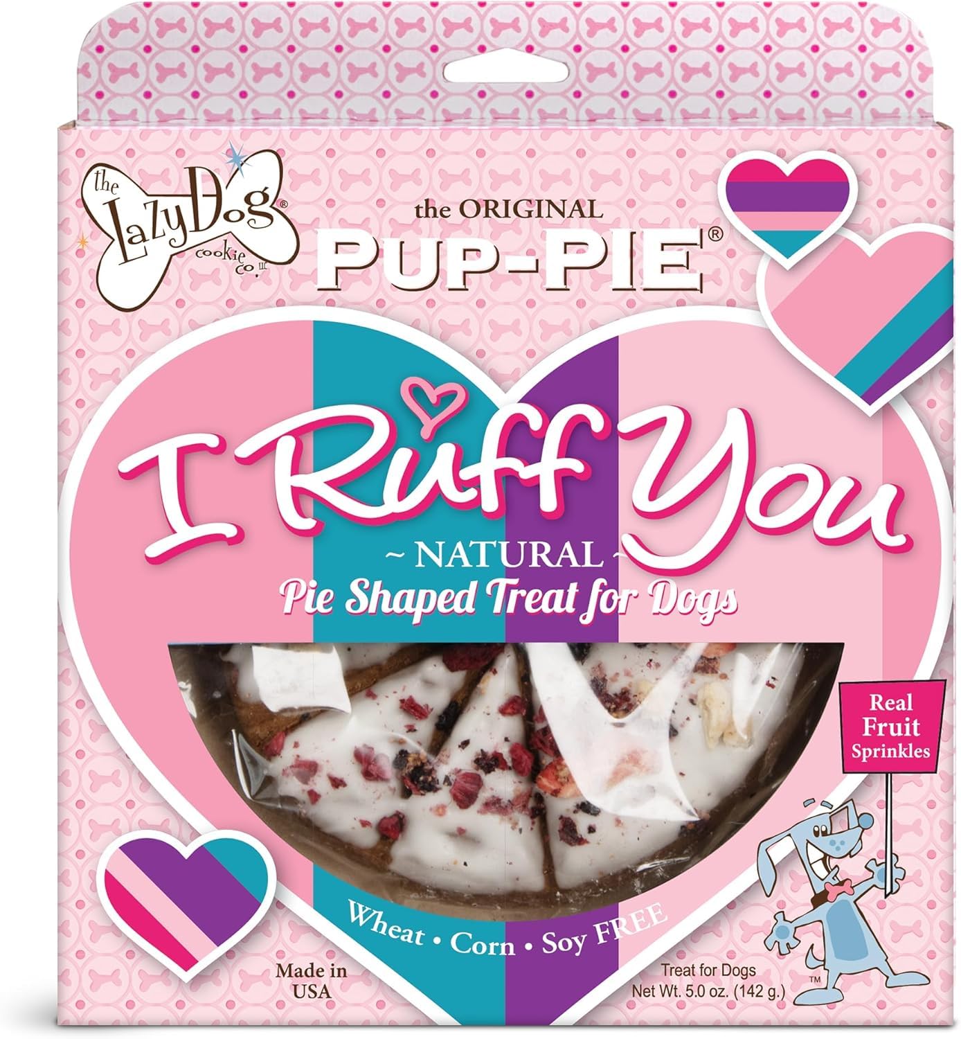 The Lazy Dog Cookie Co. Show Them Your Love Kit for Dogs. Includes I Ruff You Pie, Bag of Strawberry Smoochies, Make at Home Ice Cream and Can of The Newly Released Love-Pop