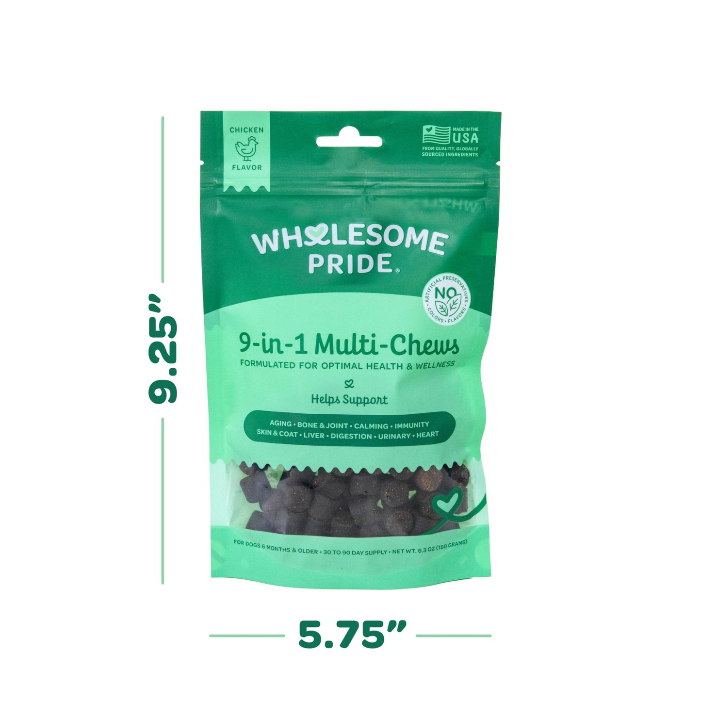 Wholesome Pride 9-in-1 Dog Multifunctional Soft Chews – Joint Pain Relief, Hip & Joint Support, Immune, Skin, Gut, Heart, Brain Health – Glucosamine, MSM, Chondroitin – 90 Chews