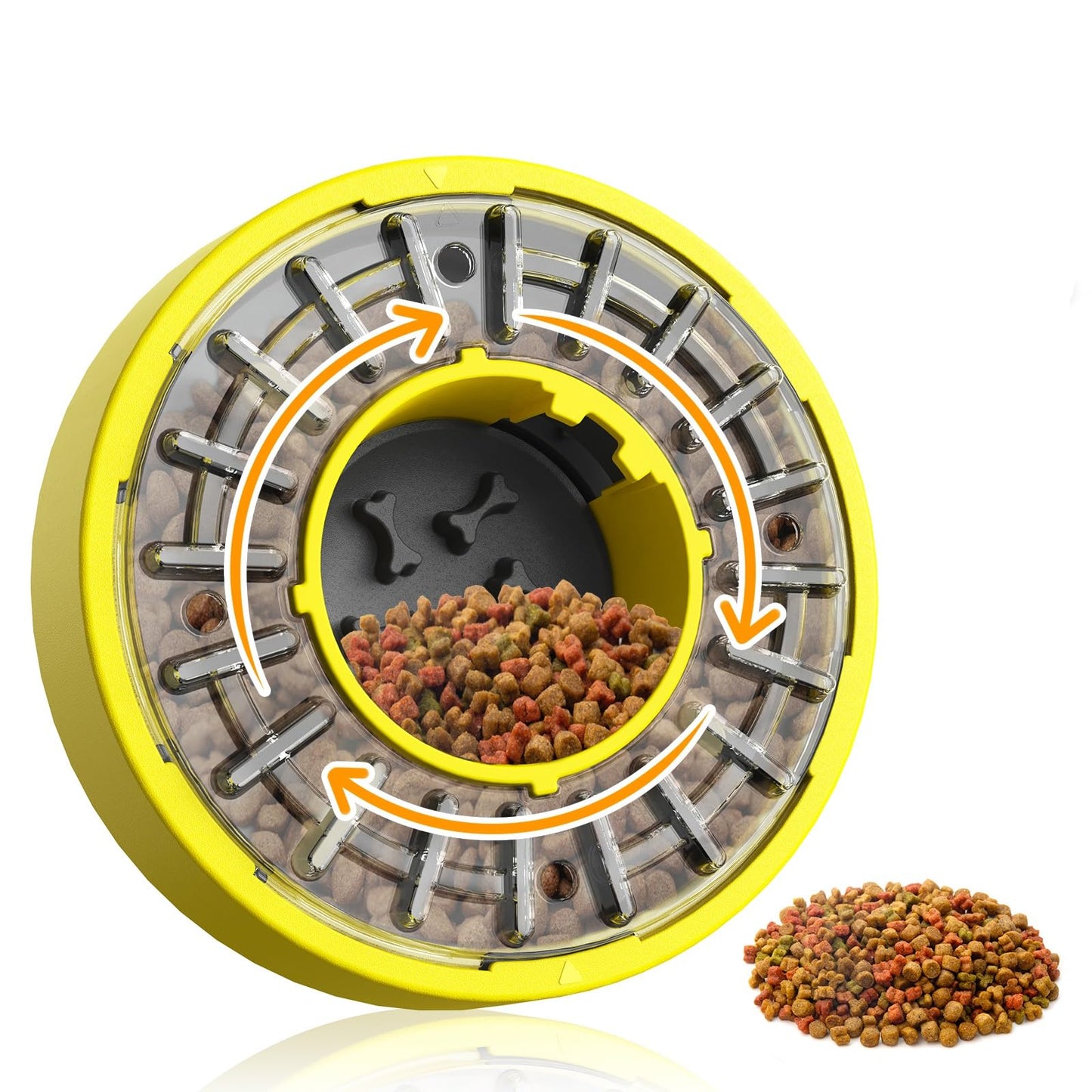 11.8In Dog Puzzle Toy Feeder Rotate Lid Slow Feeder Dog Bowl for All Puppy Puzzle Brain Games Puppy Game Toy Level 2 Keep Busy Food Treat Dispensing Slow Down Eating