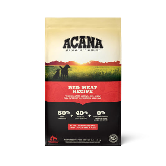ACANA Grain Free Dry Dog Food Red Meat Recipe 25lb Bag