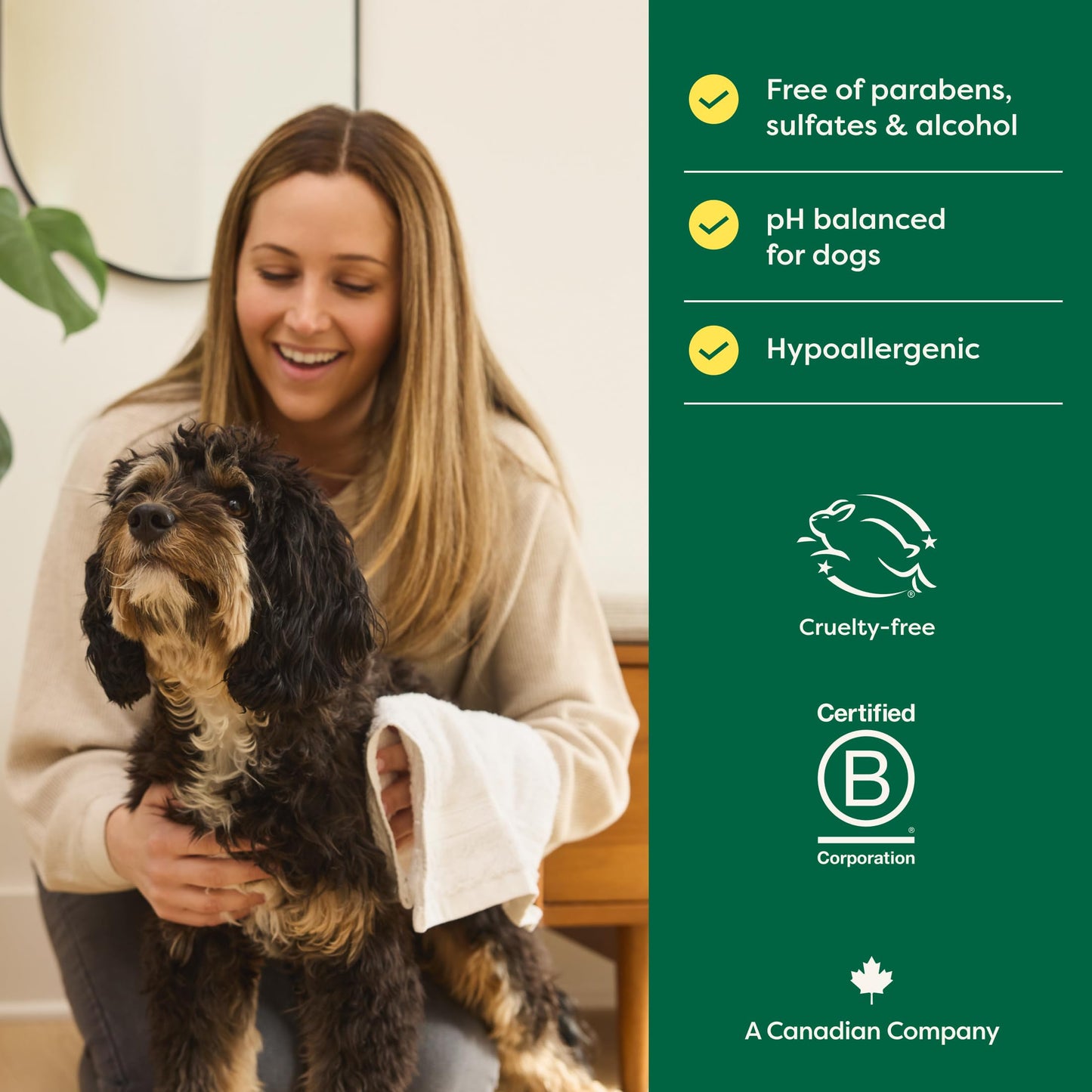 Earth Rated 3-in-1 Detangling Dog Shampoo and Conditioner, Deodorizing Oatmeal Shampoos for Dogs and Puppies, Great for Smelly Pets, White Tea and Basil Scent, 16 oz