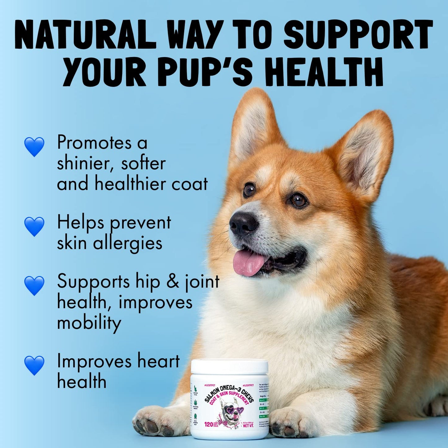 WagWell Ahiflower Omega Oil Dog Chews, Mobility & Calming Chews Bundle - Skin, Coat, Hip and Joint Supplement for Dogs - Anxiety Relief