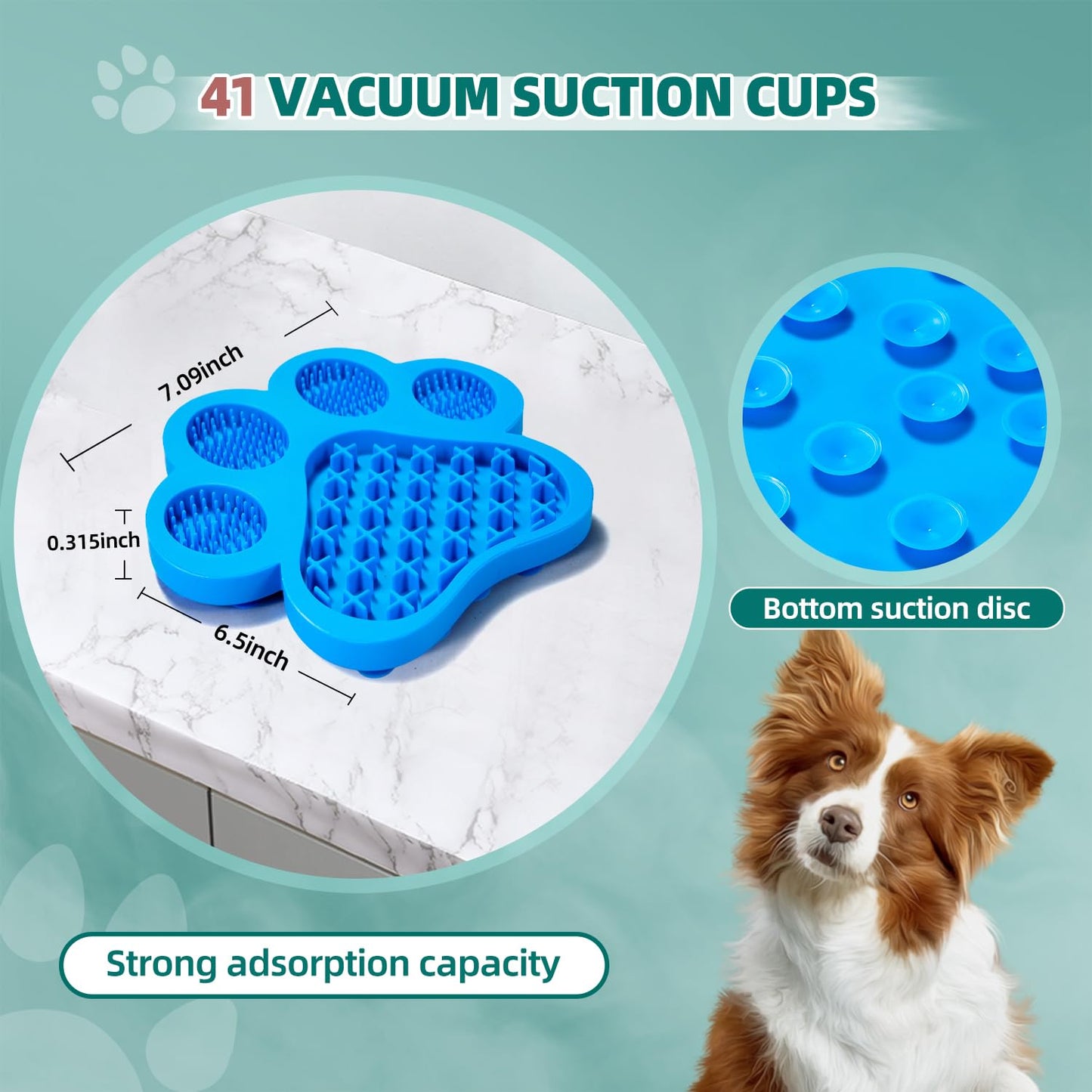 Lick Pad for Dogs Non-Slip Strong Suction Cup Fixed Soothing Toys Pet Grooming Bath Soothing Toys Anti-Anxiety Distraction Reusable Reusable Treats Can be Applied Pet Stress Relief Toys Easy to Clean
