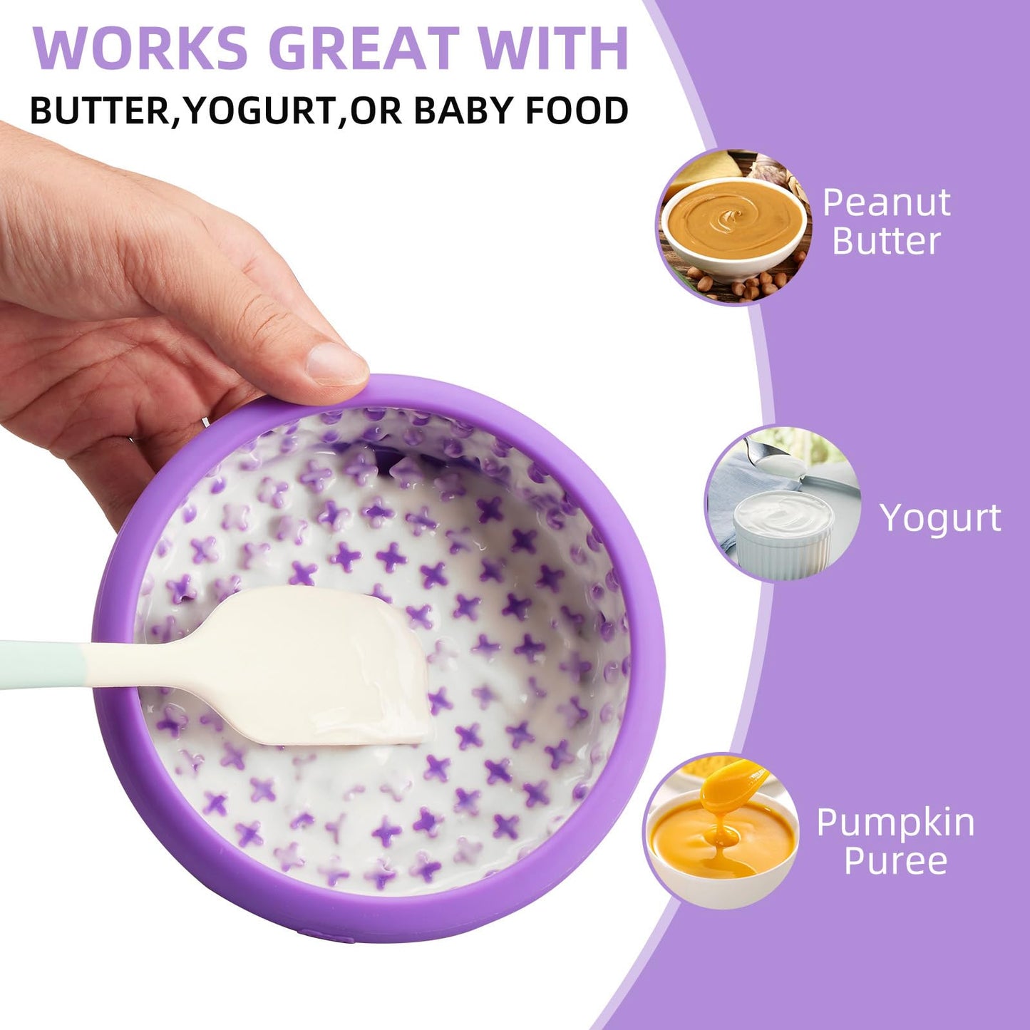 Dog Lick Bowl, Bestalk Anxiety Relief Lick Mat for Dogs, Non-Slip Freeze Licking Bowl Enrichment Puzzle Feeder for Distraction, BPA Free Silicone, Dishwasher Safe(Purple,S)