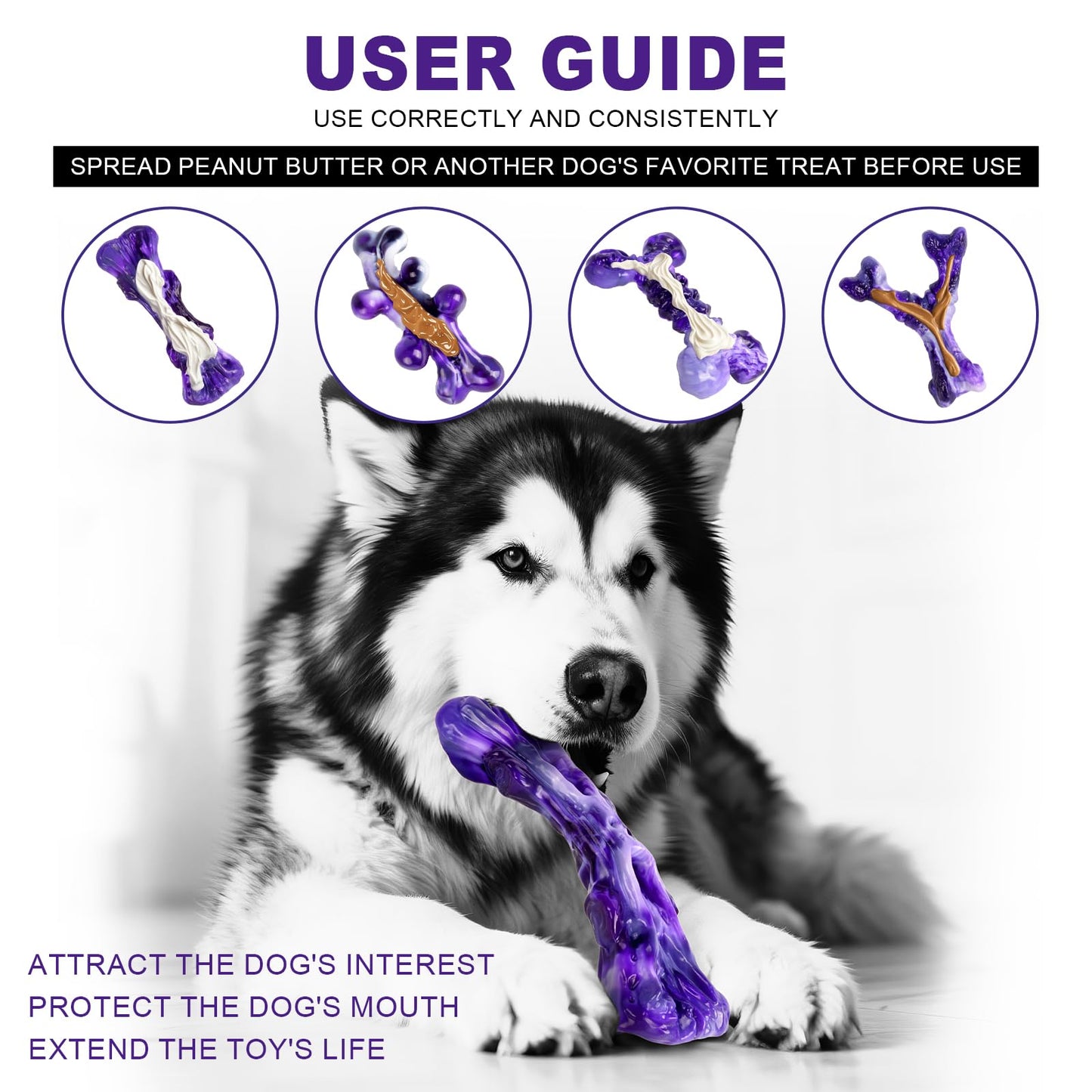 KSEROO X 4-Pack Indestructible Chew Toys for Extra-Large Dogs - Aggressive Chewers, Durable Nylon Bone, Heavy Duty Long-Lasting Dog Toys for Large Breed & Strong Chewers