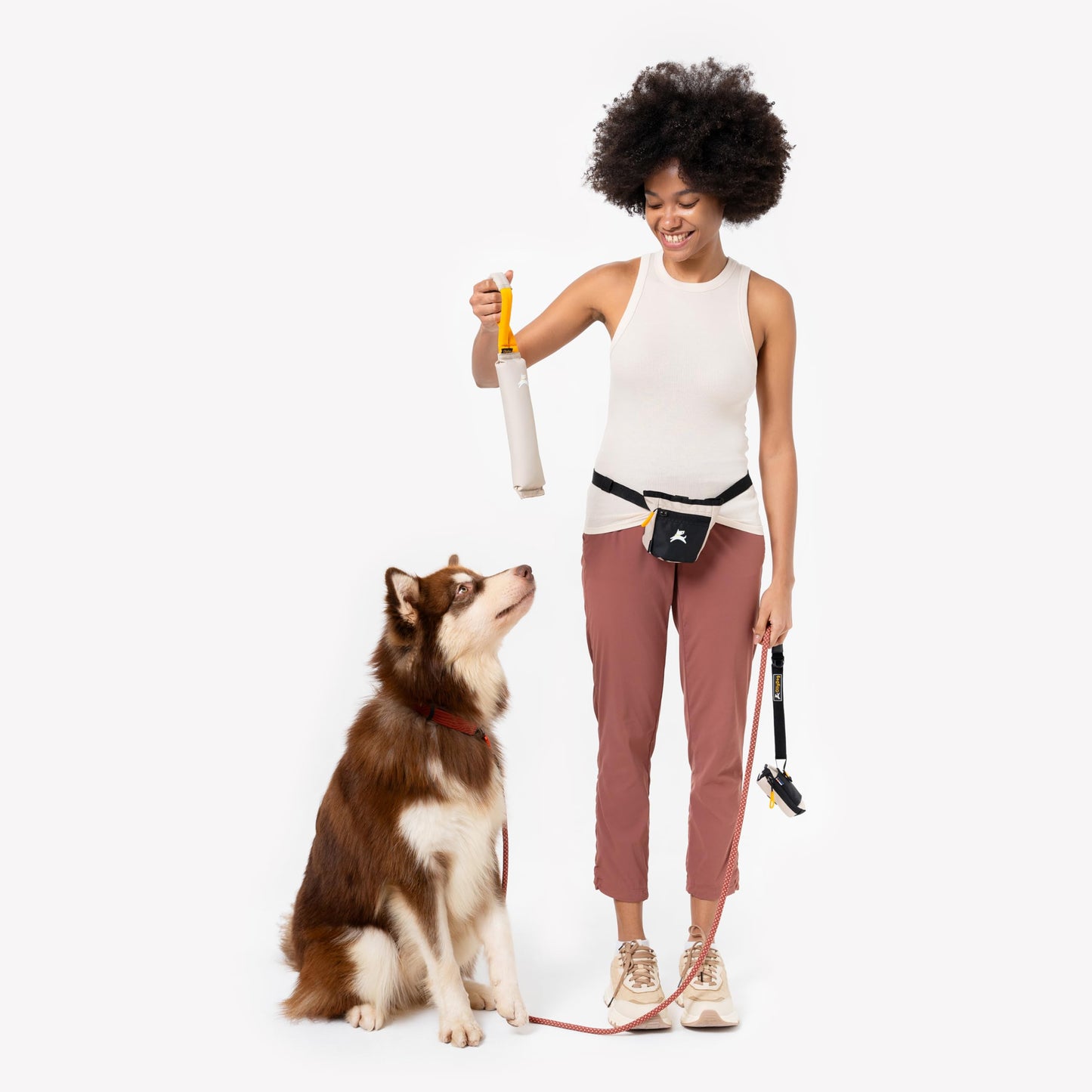 OllyDog Tugger | Durable Dog Tug Toy | Recycled | Tough Dog Bite Pillow | Handle | Interactive Pull Toy | Fetch & Training (Con Leche)