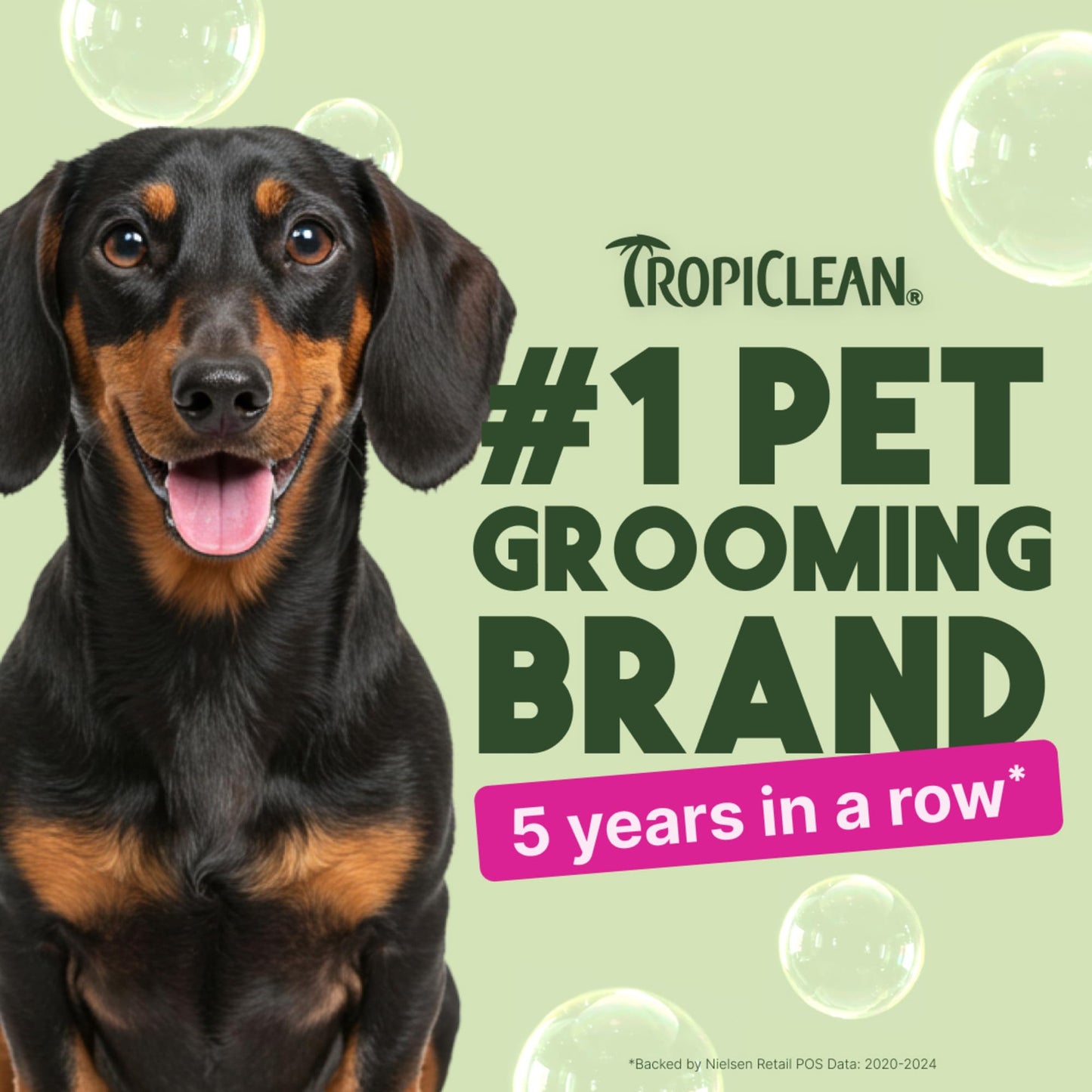 TropiClean Deodorizing Dog Shampoo for Smelly Pets, Long Lasting Odor Control, Puppy Safe, Made in the USA, Berry Scent, Cat Friendly, 12oz.