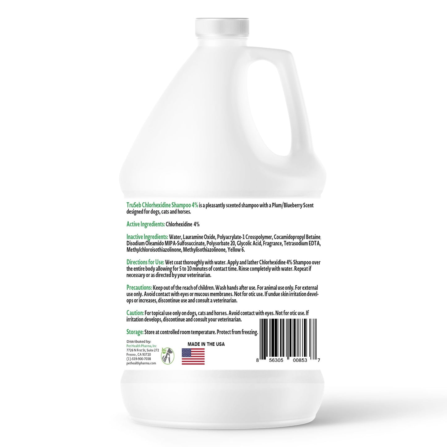 Topical Chlorhexidine 4% Shampoo for Dogs, Cats & Horses (Gallon)- with Aloe for Cleansing (USA) (Chlorhexidine 4% Shampoo, 1 Gallon)