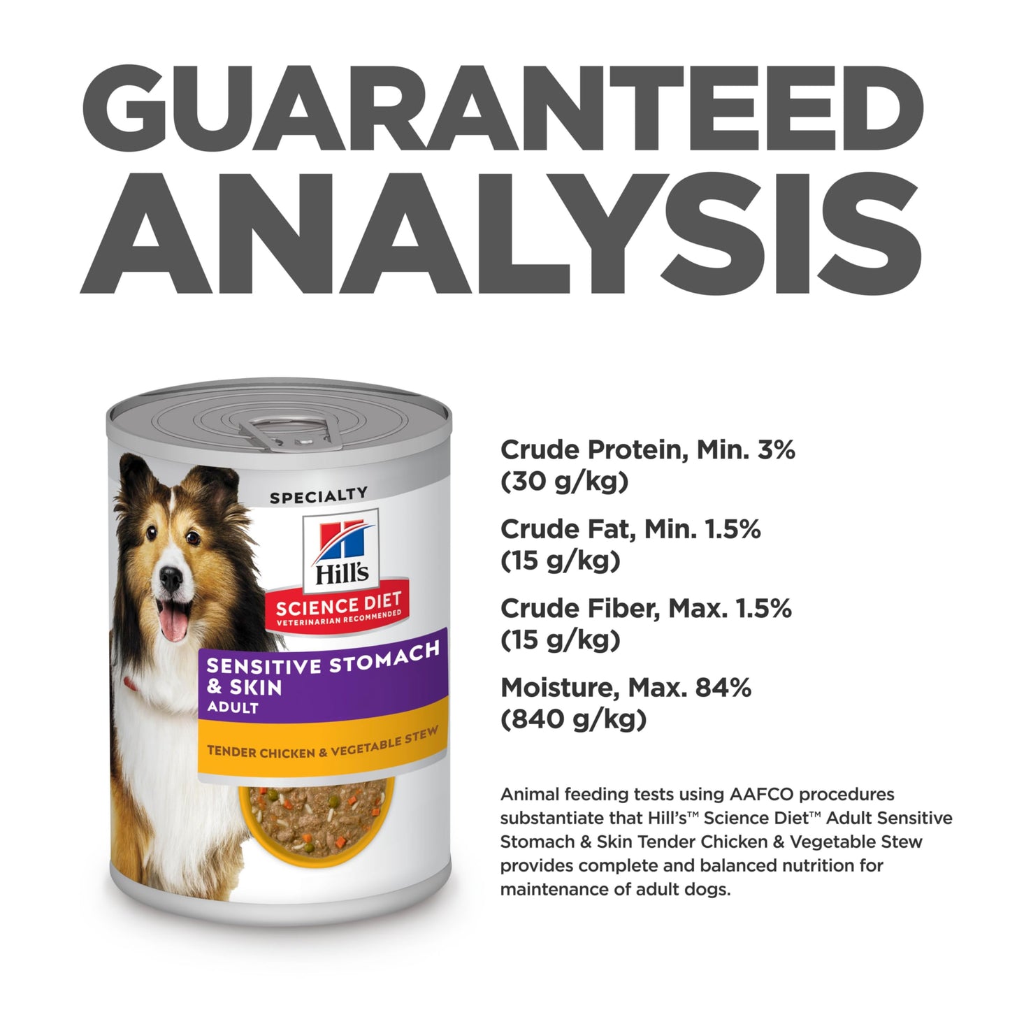 Hill's Science Diet Sensitive Stomach & Skin, Adult 1-6, Stomach & Skin Sensitivity Support, Wet Dog Food, Chicken & Barley Stew, 12.5 oz Can, Case of 12