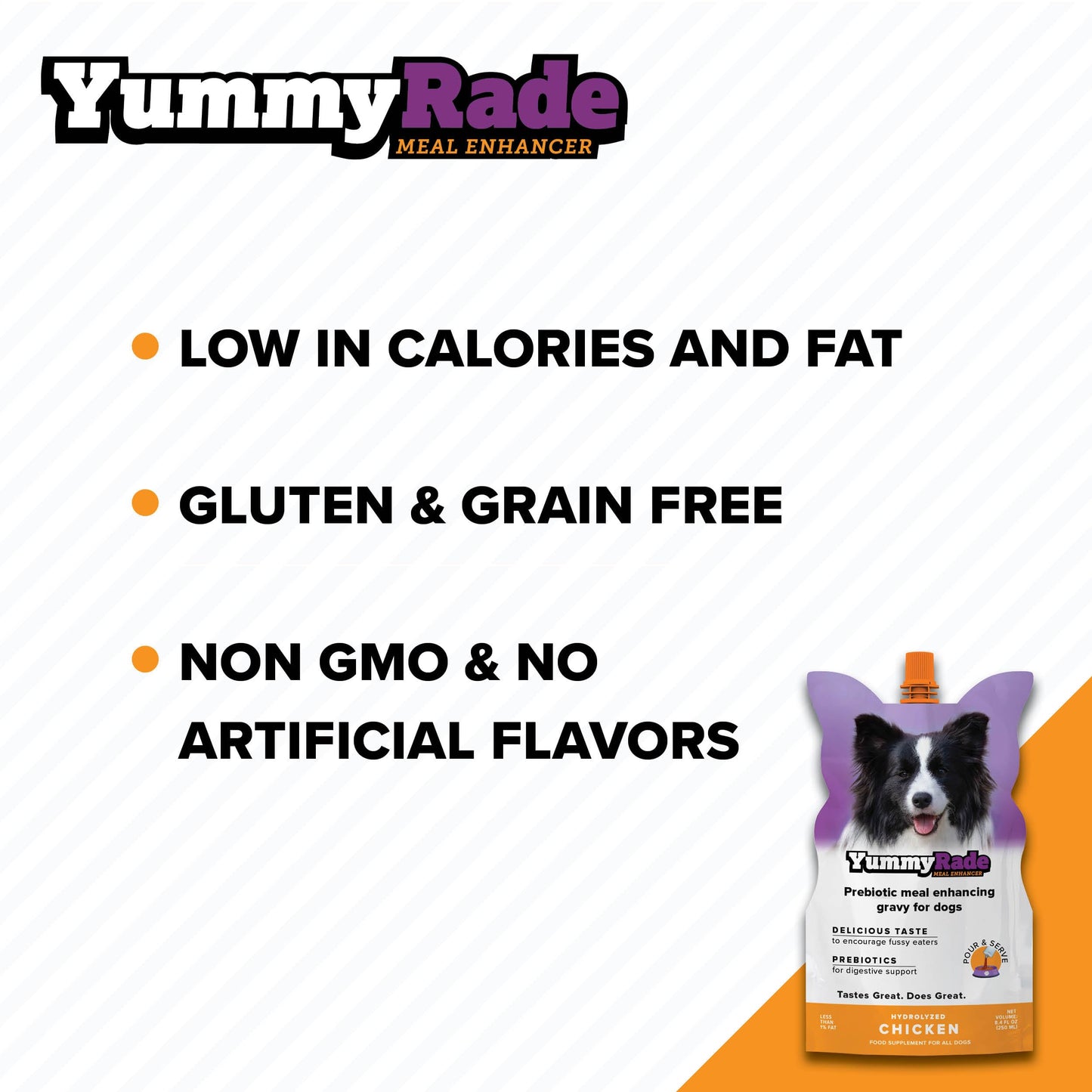 YummyRade – Pet Meal Topper for Dry Dog Food | Healthier Gravy Meal Enhancer & Tasty Low Calorie | Grain Free, Chicken Flavored | Flavor-Boosting Gravy Topper Pets Love! | (250ml x 3)