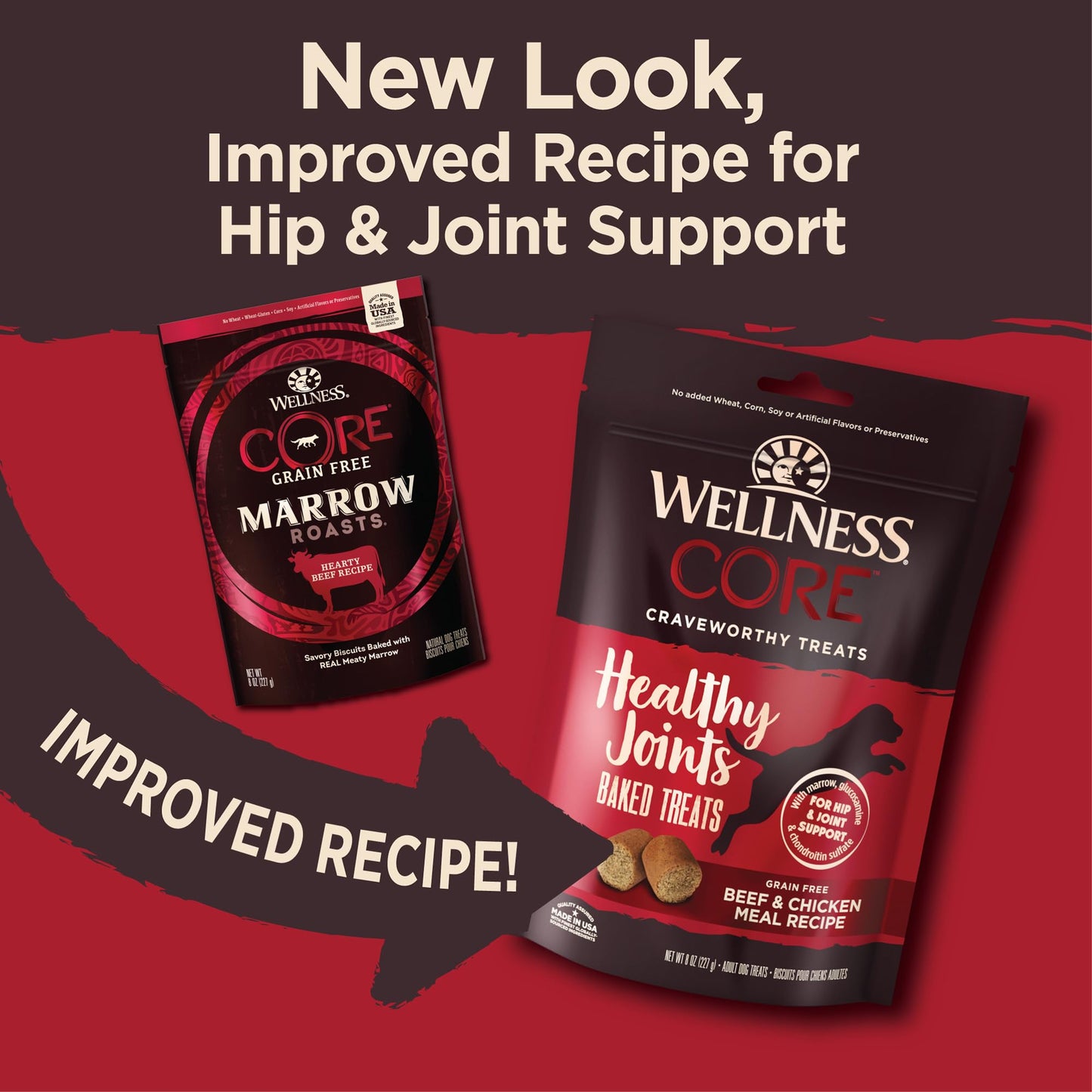 Wellness CORE Healthy Joints Dog Treats, Natural, Grain Free, 8 oz