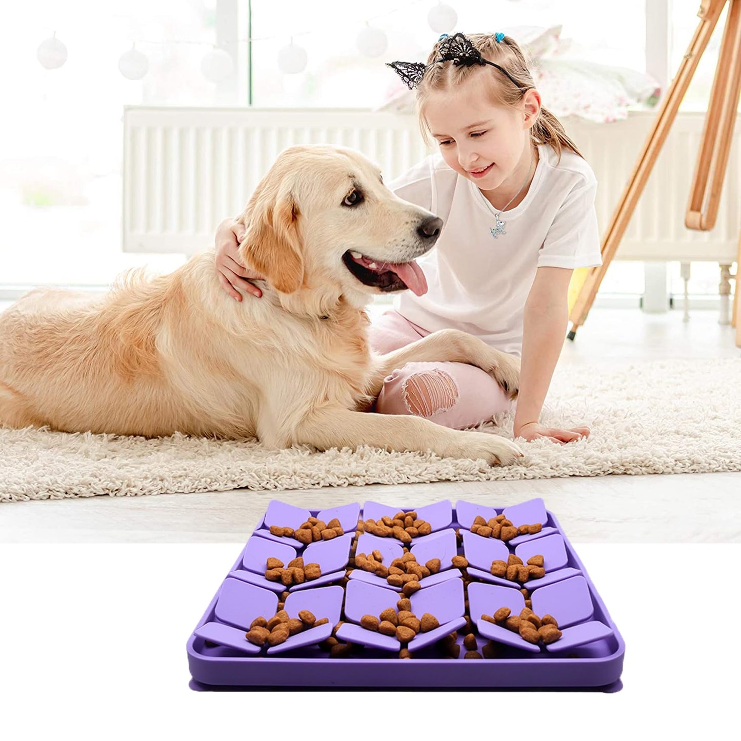 Femont Silicone Snuffle Mat for Small Dogs Puppy Cat Slow Down Eating,Slow Feeder Lick Mat for Dry Wet Food for Pet Training Smell,Encourages Natural Foraging Skill,Relieving Stress