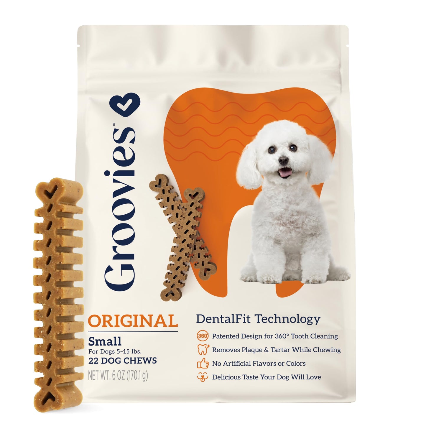 DOGSWELL Dental Jerky Dog Treats, Chicken, 24 oz. Bag