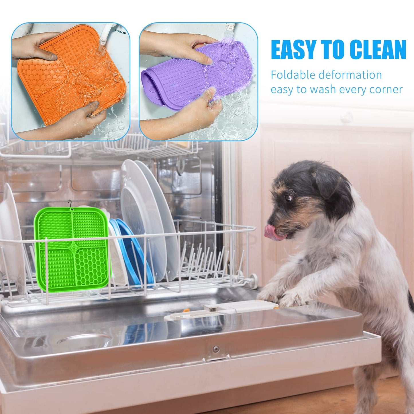 Lick Mat for Dogs, Premium Lick Pad with Suction Cups for Dog Anxiety Relief, Slow Feeder Dog Bowls, Bathing, Grooming and Training