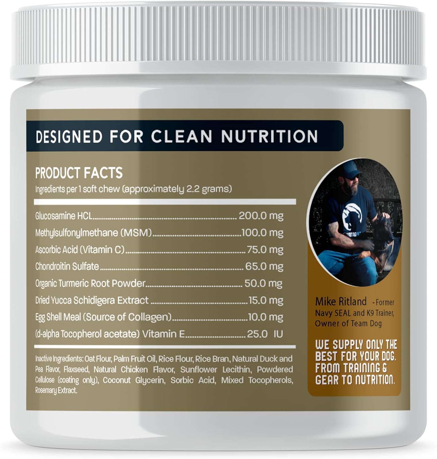 TEAM DOG Hip and Joint Chews for Dogs | Arthritis & Joint Support Supplements for Dogs | MSM, Chondroitin & Glucosamine | Small, Medium & Large Breed | Chicken, Duck & Pea Flavor | 120 Count