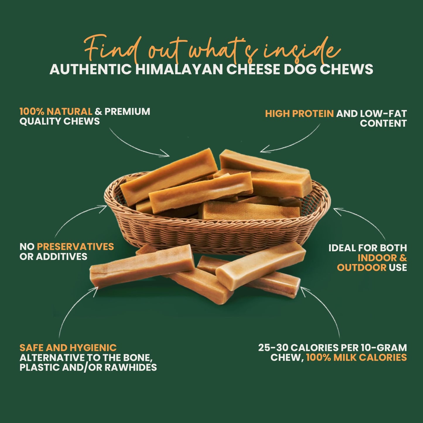 KATHMANDU'S - 100% Natural Himalayan Cheese Dog Chews - for Small Dogs (Pack of 15) - for Improved Dental Hygiene & Protein-Rich Nutrition, No Preservatives