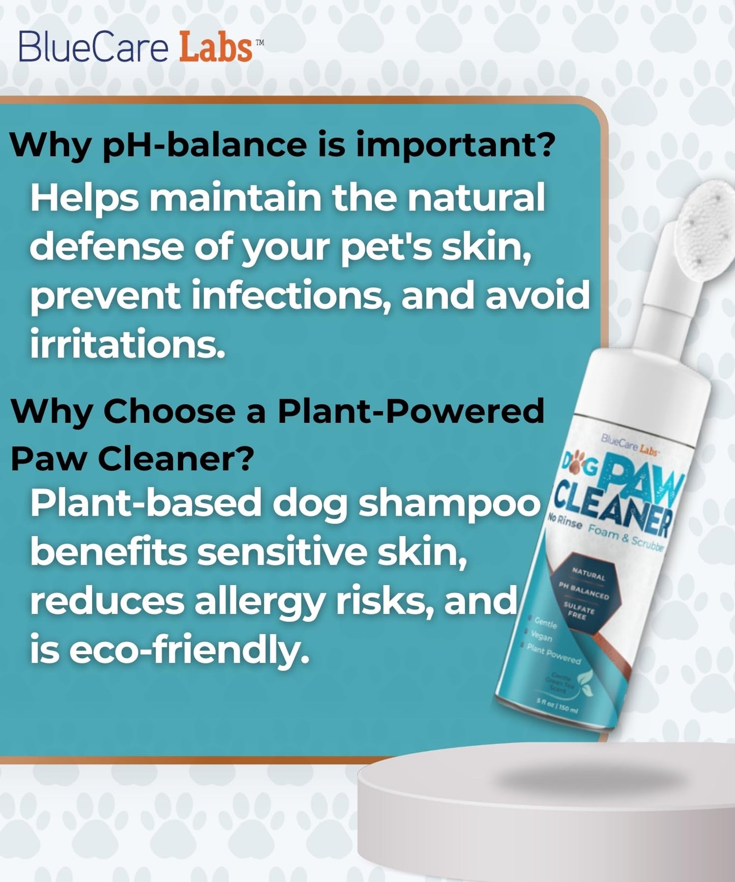Dog Paw Cleaner for Dogs Paw Washer No Rinse Waterless Dog Shampoo for Sensitive Skin & Dry Itchy Paw Relief for Large Dog Washing Brush for Small Dogs Cat Paw Cleaner Foot Washer Organic Foam 5fl oz.