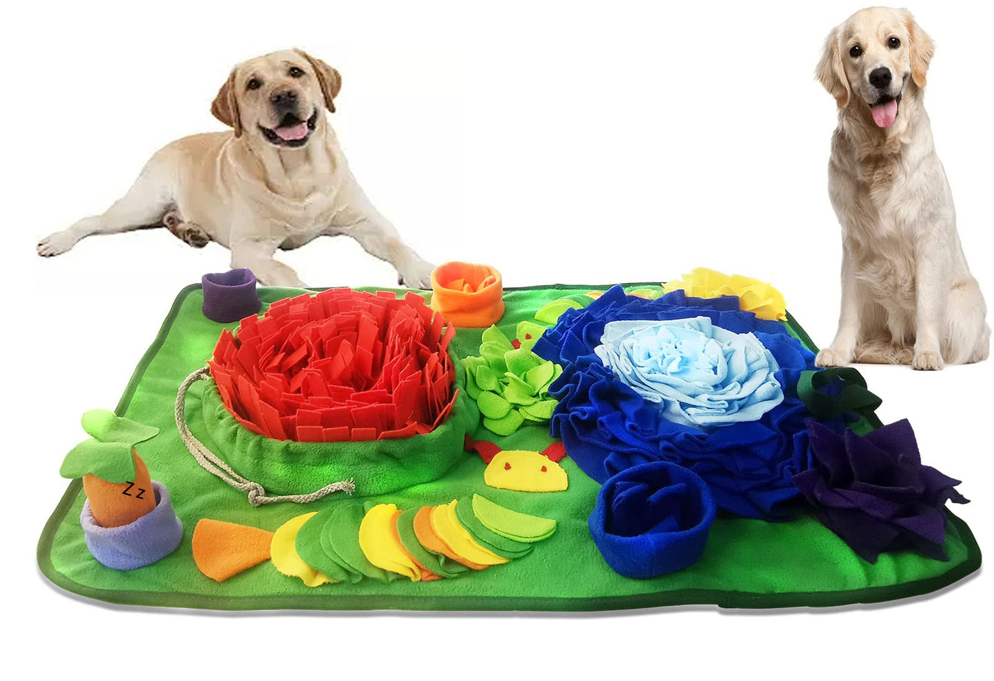 Snuffle Mat Dogs 31.5"x19.7" Large Pet Feeding Mats Puppy Sniffing Pad,Cat Doggies Interactive Puzzle Toys for Multiple Breeds Encourages Natural Foraging Skills,Training (Sea Orange(31.5"x19.7")