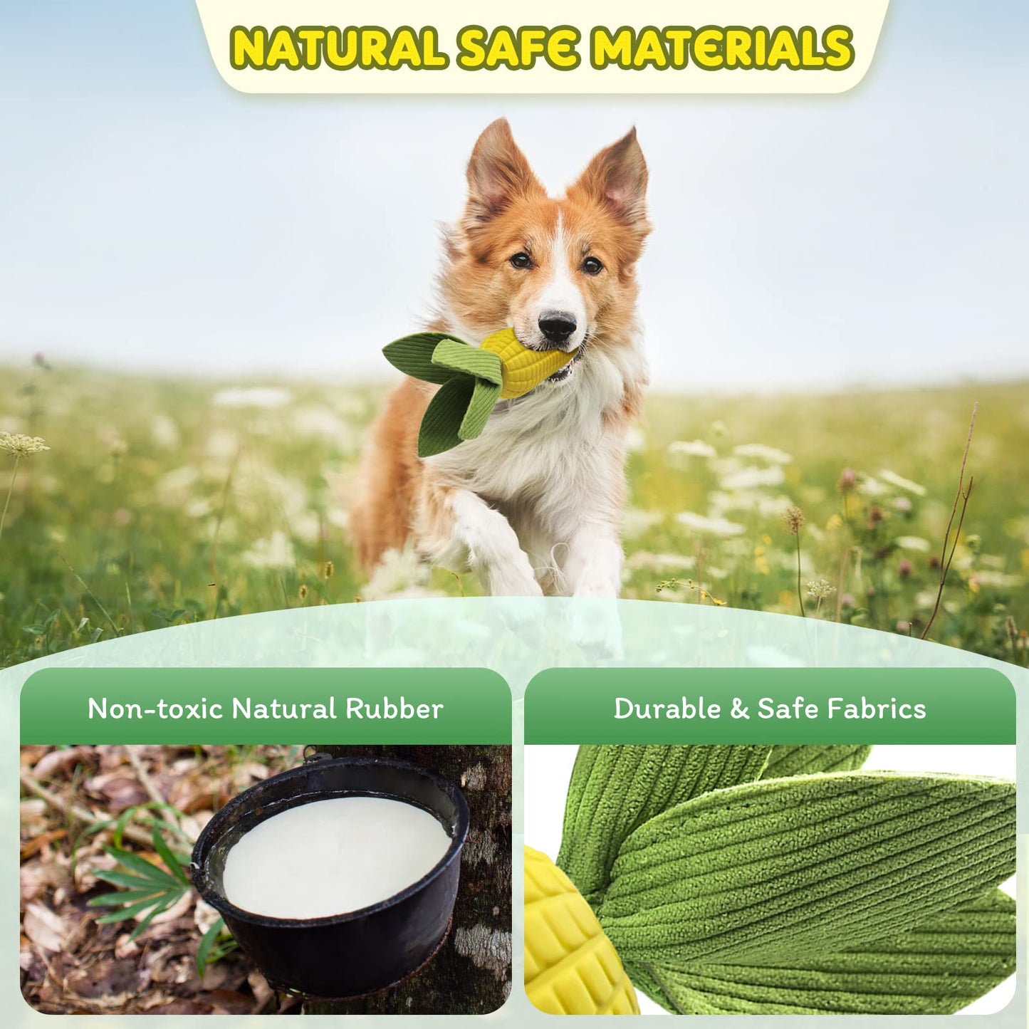 Squeaky Dog Toys for Aggressive Chewers, Indestructible Tough Dog Chew Toys for Small Medium Large Dogs, Interactive Dog Toys with Milk Flavor