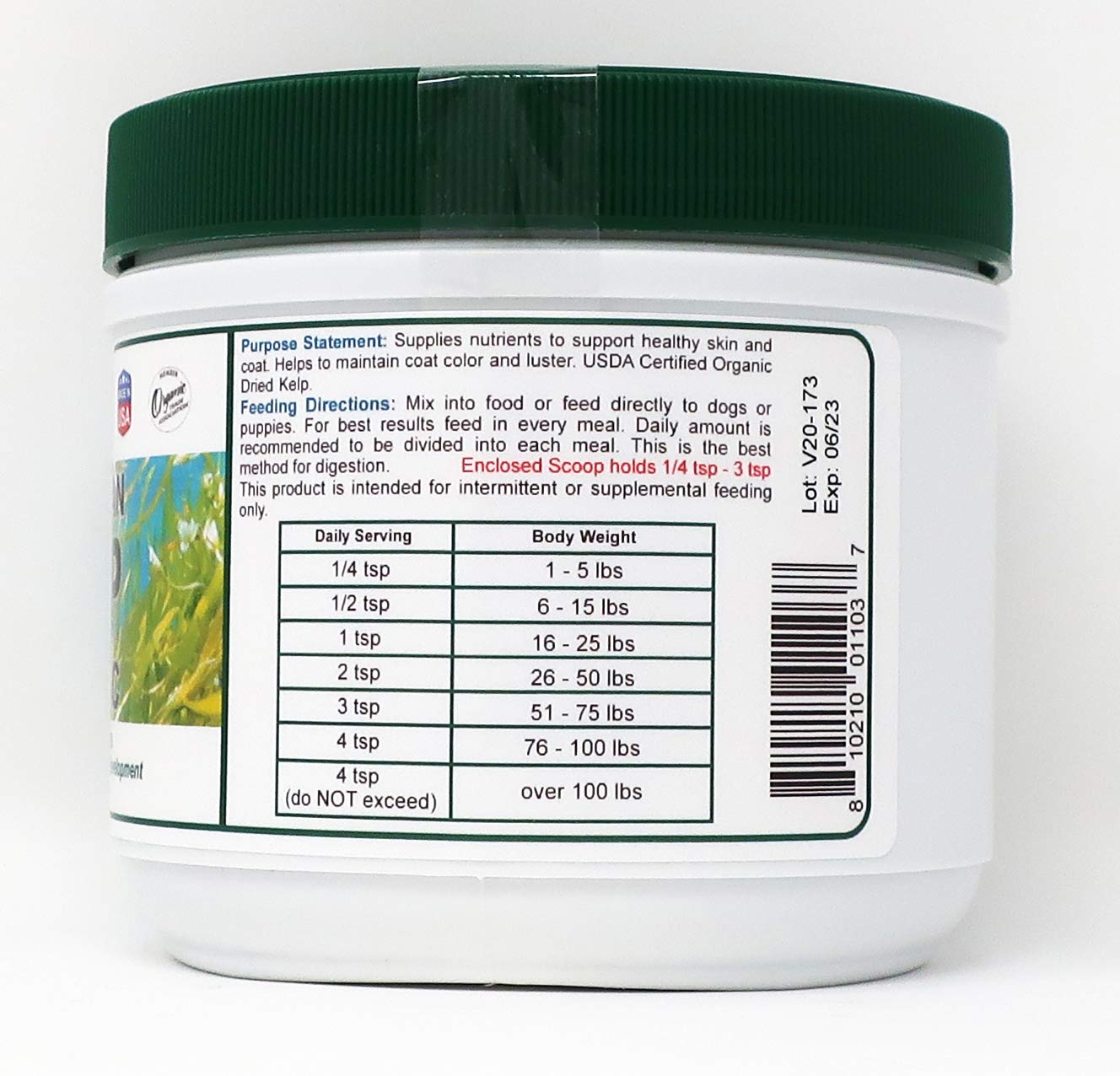 Dogzymes Organic Norwegian Kelp for Pets, a Valuable Nutrition Source Rich in Iodine to Support Gland Function, Especially The Thyroid (12 Ounce)