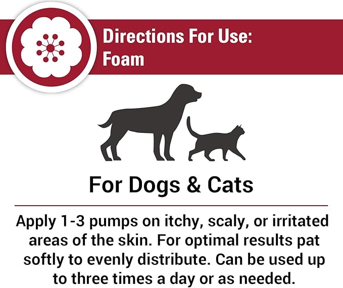 Vet Classics Allergy Hot Spot Foam for Dogs and Cats – Pet Spray for Hot Spots, Itchy, Irritated Skin – Includes Aloe Vera – Quiet Pet Foam for Sensitive Skin, Quick-Drying – 8 Oz.