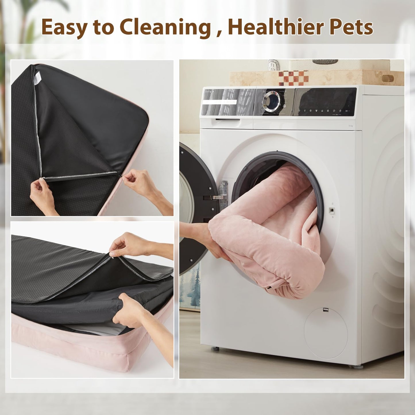 BFPETHOME Dog Beds for Small Dogs, Washable Dog Bed with Sides, Orthopedic Small Sized Soft Mats with Removable Cover & Waterproof Pet Mat for Pet