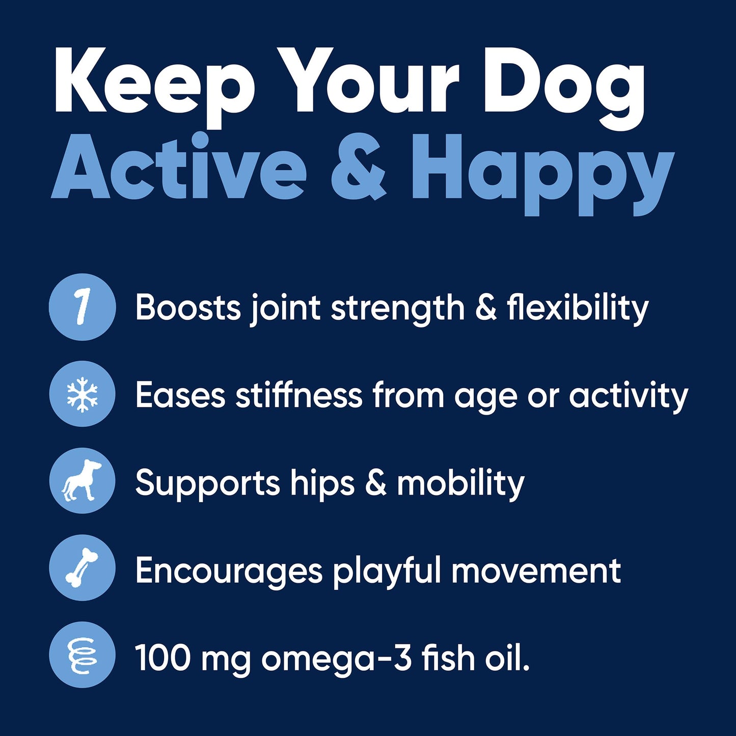 Woofy Advanced Strength Hip & Joint Health Supplement for Dogs - with Glucosamine, Chondroitin, MSM and Omega 3, 90 Flavored Chews for Small and Medium Dog Breeds