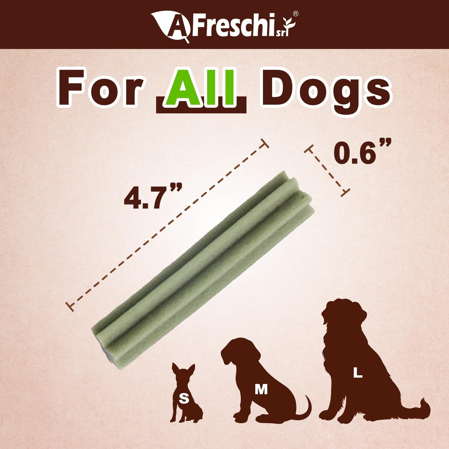 AFreschi Natural Soft Chicken Dental Chews with Chlorophyll 24 oz, Dog Treats, All Natural, Grain-Free, High-Protein, Healthy & Easily Digestible, Soft Texture