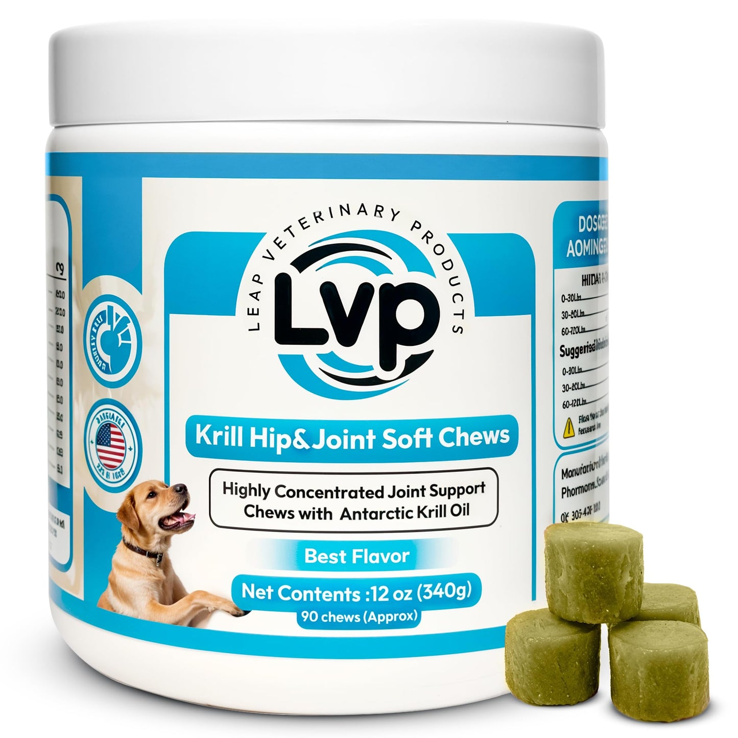 Dogs Suplements Hip & Joint - Krill Oil and Glucosamine Soft Chews, Joint Supplement for Dogs with Krill Oil,Glucosamine, Chondroitin, MSM, Turmeric, Anti Inflammatory, Mobility (Beef 90ct)