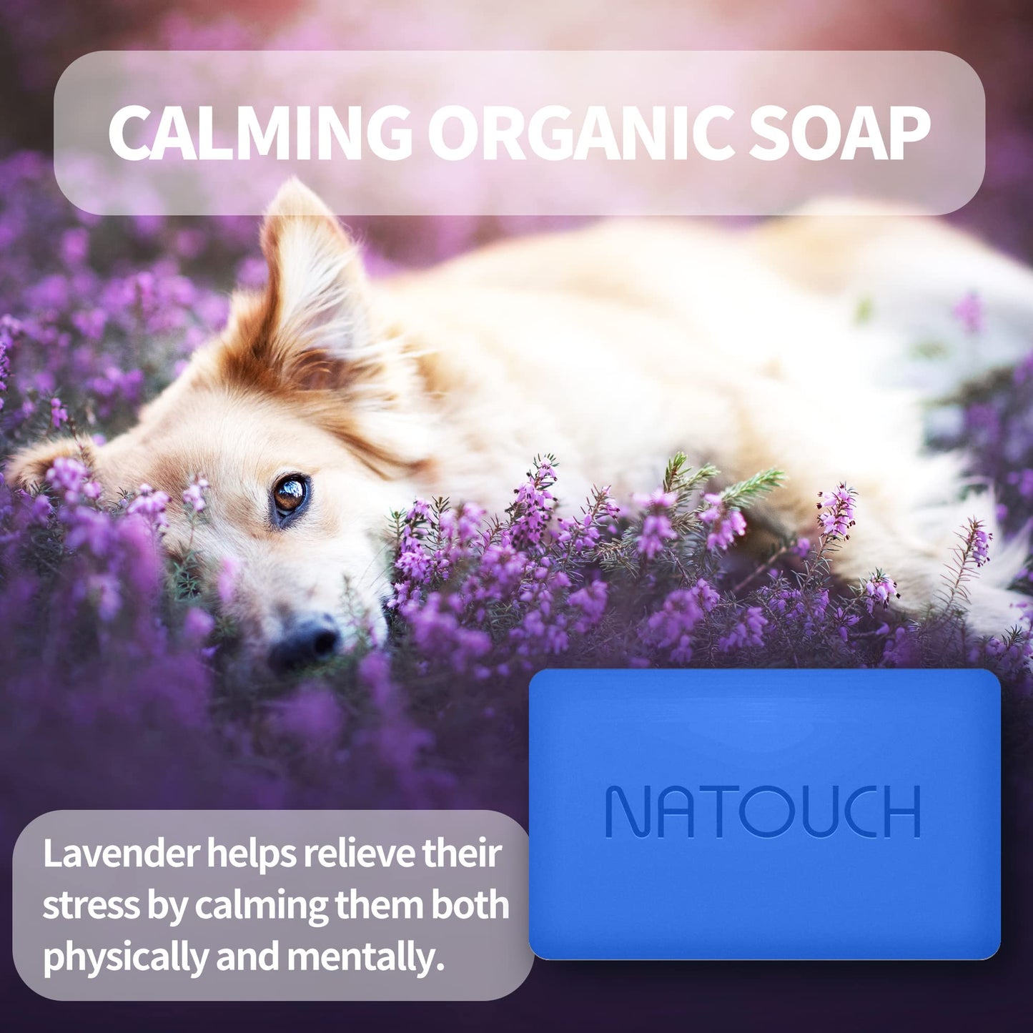 Natouch Antifungal Soap for Dog, Dog Shampoo for Allergies and Itching, Natural Soap Bar with Tea Tree Oil, and Lavender Oil, Helps with Infections & Fungus Irritation Itching