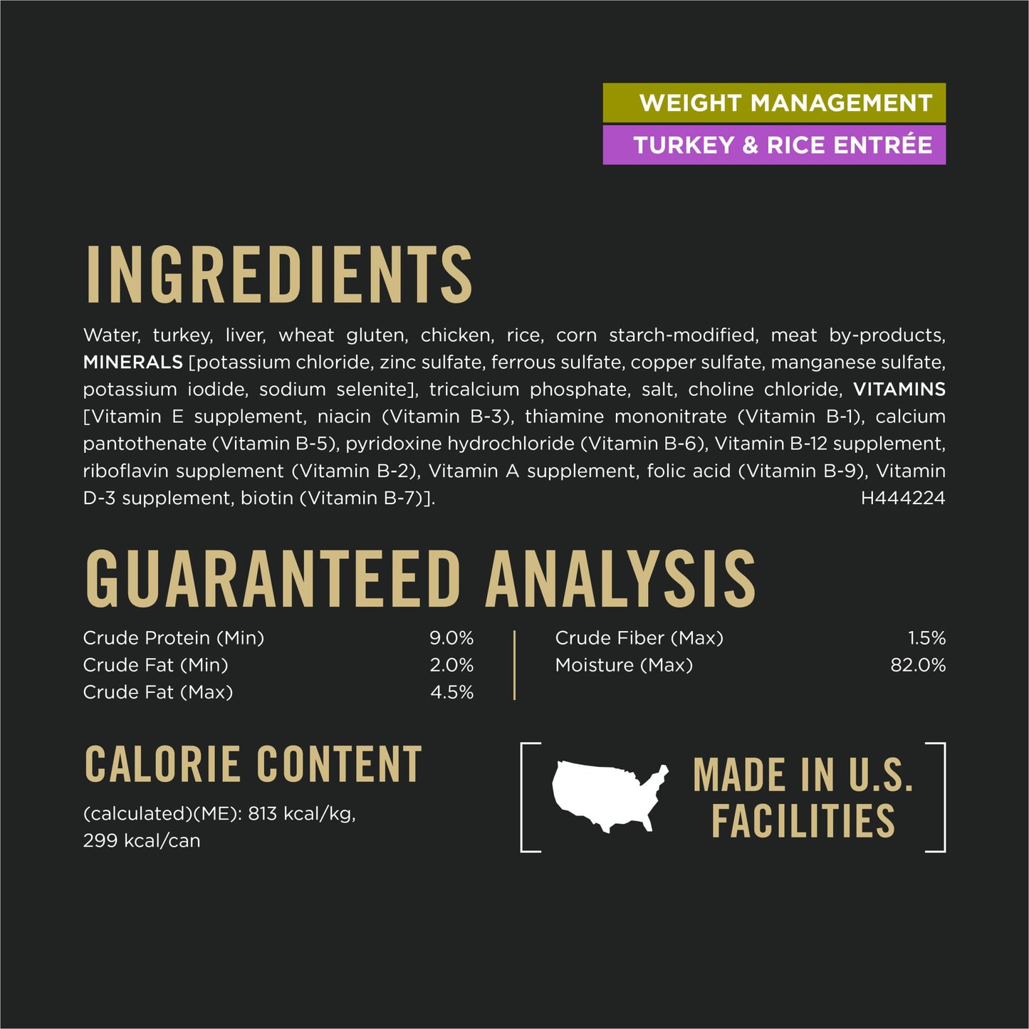 Purina Pro Plan Specialized Weight Management Wet Dog Food Chicken and Rice Entree and Turkey and Rice Entree in Gravy Variety Pack - (Pack of 12) 13 oz. Cans