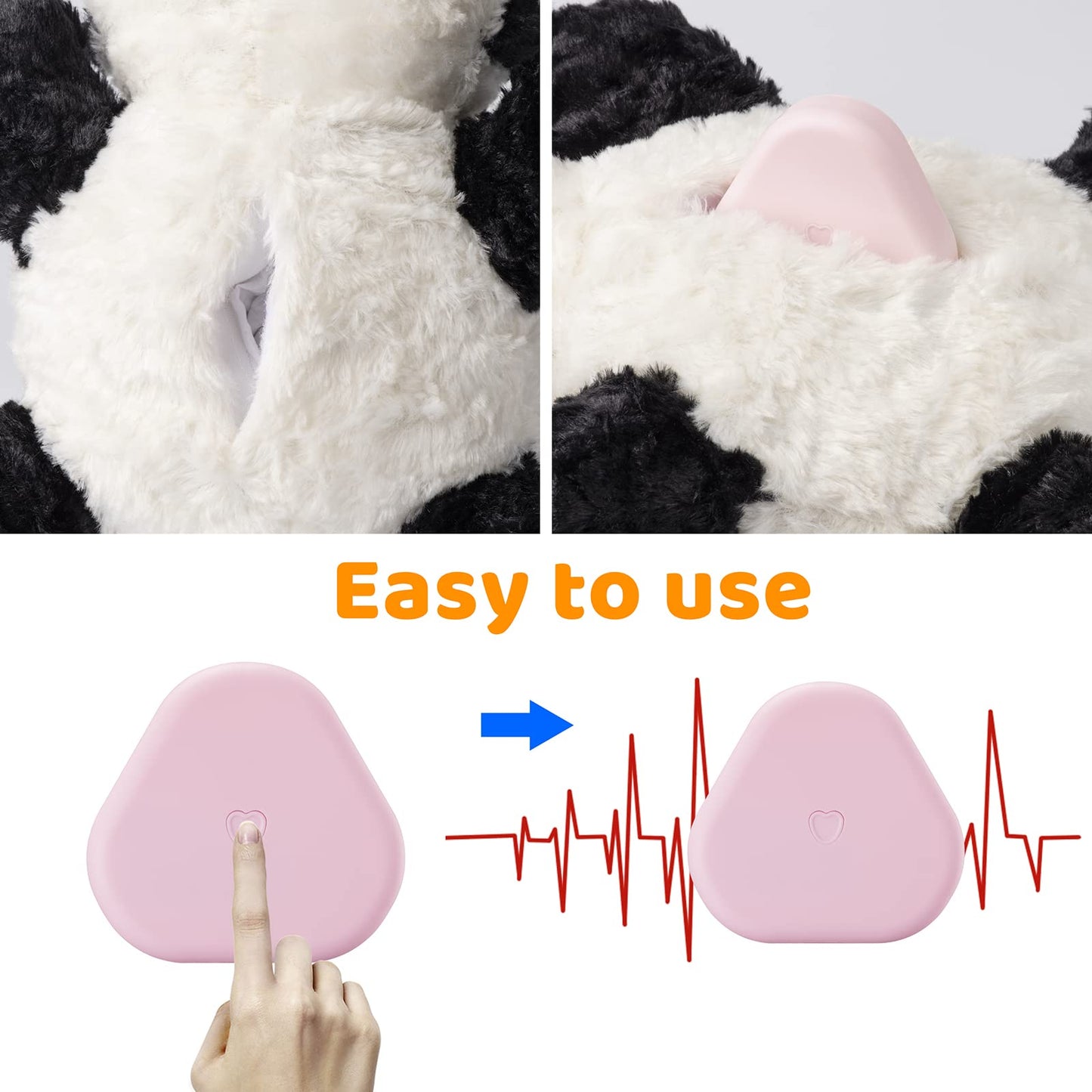 Heartbeat Puppy Toy Heartbeat Stuffed Animals for Pet Anxiety Relief and Calming Aid, Dog Anxiety Toys for Puppy Comfort Cuddle Sleep Aid, Puppy Essential Necessary Gift Need