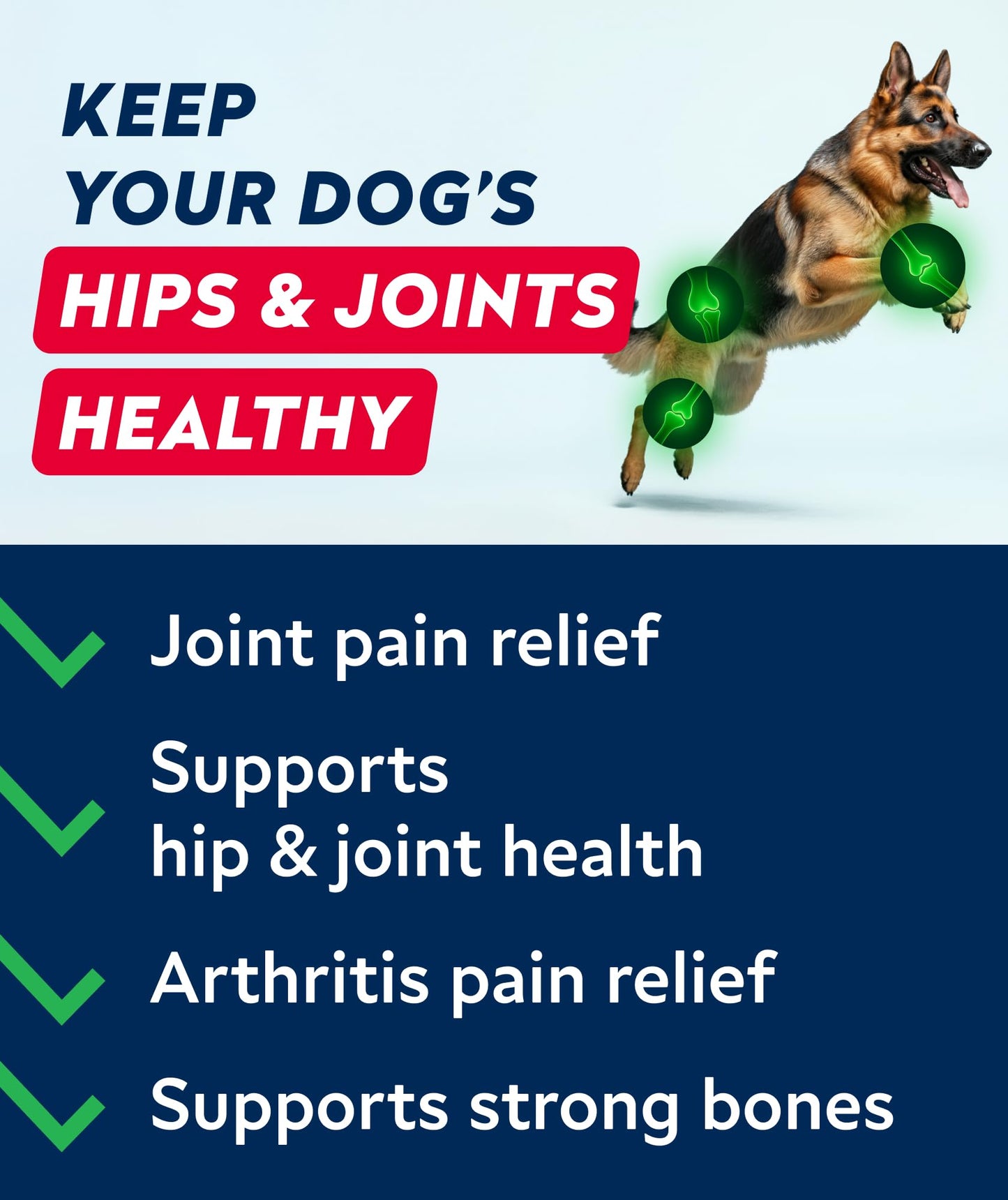 STRELLALAB Hip & Joint Glucosamine Supplement Treats for Dogs - Chondroitin, Omega-3, MSM - Advanced Joint Health Support Chews for Large Breed - Pain Relief - Bacon Flavor - 120 Ct - Made in USA