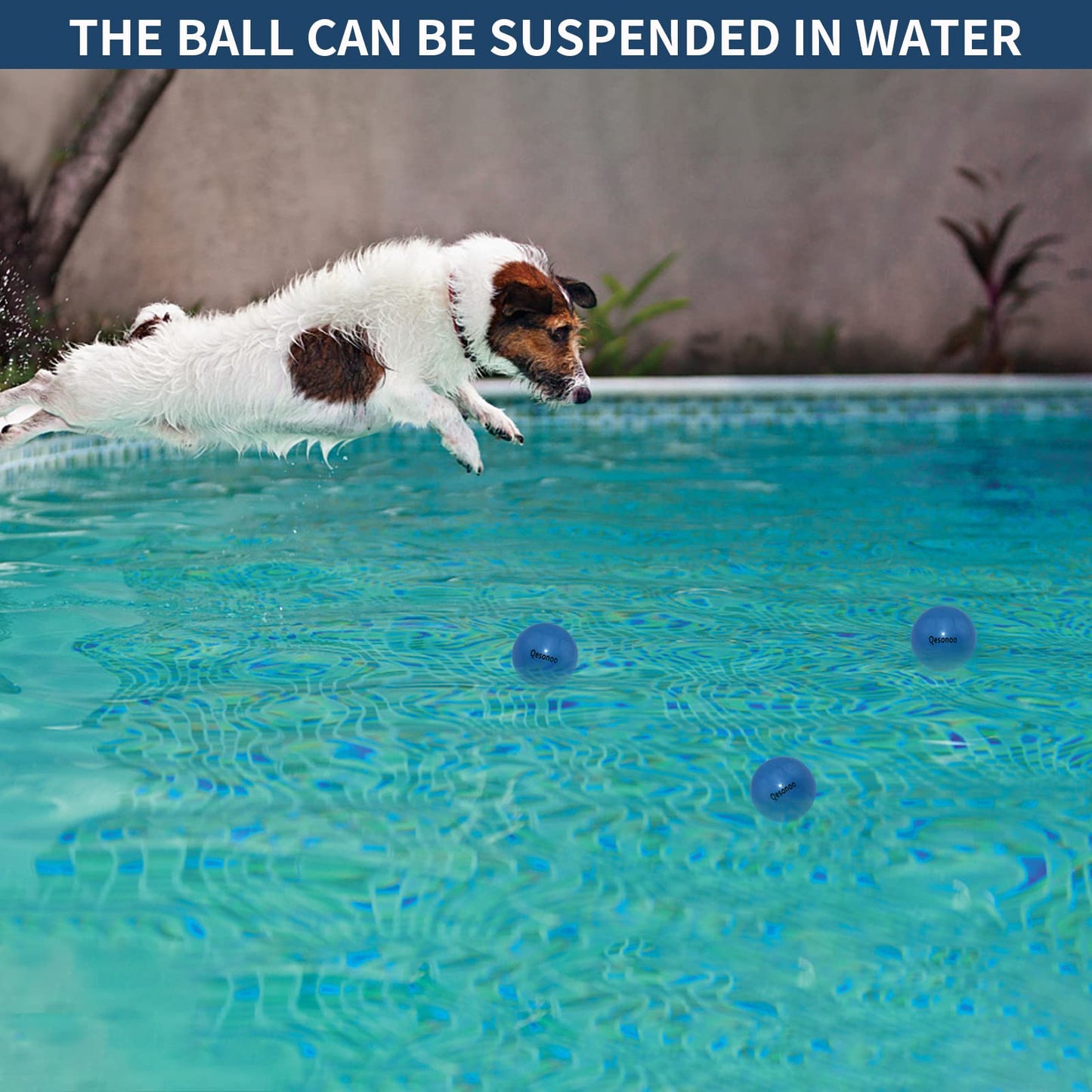 Qesonoo Dog Balls Indestructible,Solid Rubber Bouncy for Dogs Aggressive Chewers Small Breed,Non-Toxic&Floating&High Elasticity,Durable Fetch Ball Small to Chew,Play and Training