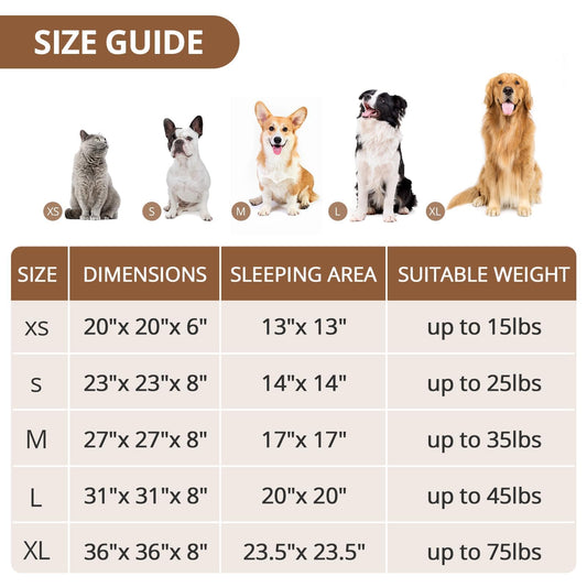 JOLLYVOGUE Calming Dog & Cat Bed for Small Dogs, Anti-Anxiety Donut Cuddler Cozy Soft Round Bed with Anti-Slip Bottom, Fluffy Faux Fur Plush Cushion Beds for Small Medium Dogs, 20"/Smoke Brown