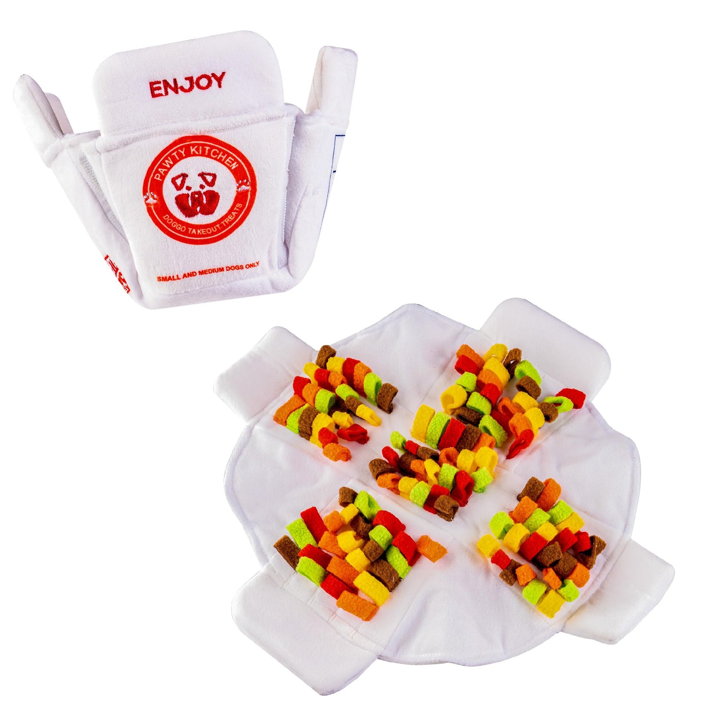PAWTY Chinese Takeout Box - Snuffle Toy for Dogs - Interactive Dog Treat Puzzle - Mental Stimulation Enrichment DogToy - Cute and Funny DogGifts - Premium Quality Design - Small to Medium Dogs