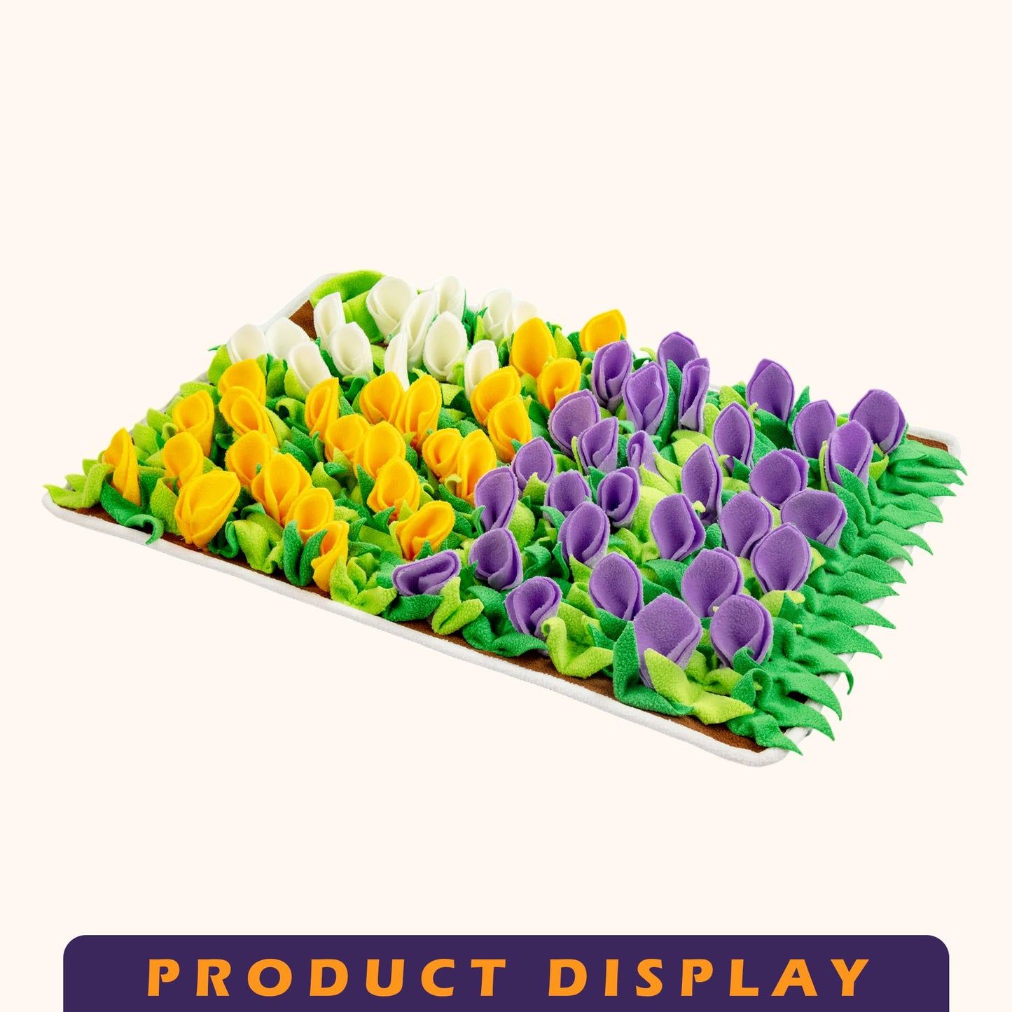 MHTTEC Snuffle Mat for Dogs Tulip Sniffing Mats for Puppy 23.62" x 15.75" Nosework Feeding Mat Polar Fleece Interactive Dog Slow Feeder for Smell Training and Slow Eating 1PC