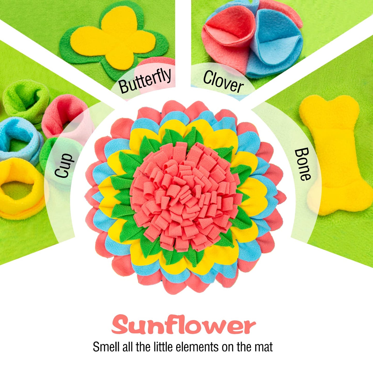 Meilzer Snuffle Mat for Dogs Pet Treats Feeding Mat for Small/Medium Breed Dogs Non-Slip/Portable/Durable Interactive Dog Puzzle Toys Encourages Natural Foraging Skills (Pink)