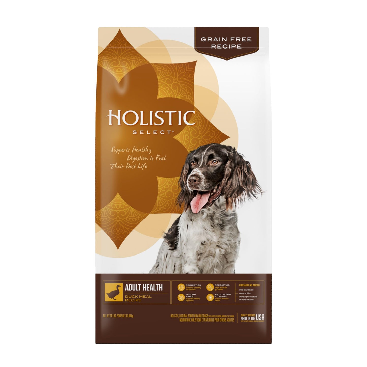 Holistic Select Natural Grain Free Dry Dog Food, Duck Meal Recipe, 24-Pound Bag