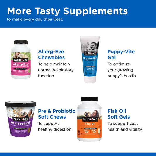 Nutri-Vet Puppy-Vite Chewables for Puppies, Formulated with Vitamins & Minerals to Support Balanced Diet, Great Source of Vitamin C, 60 Count