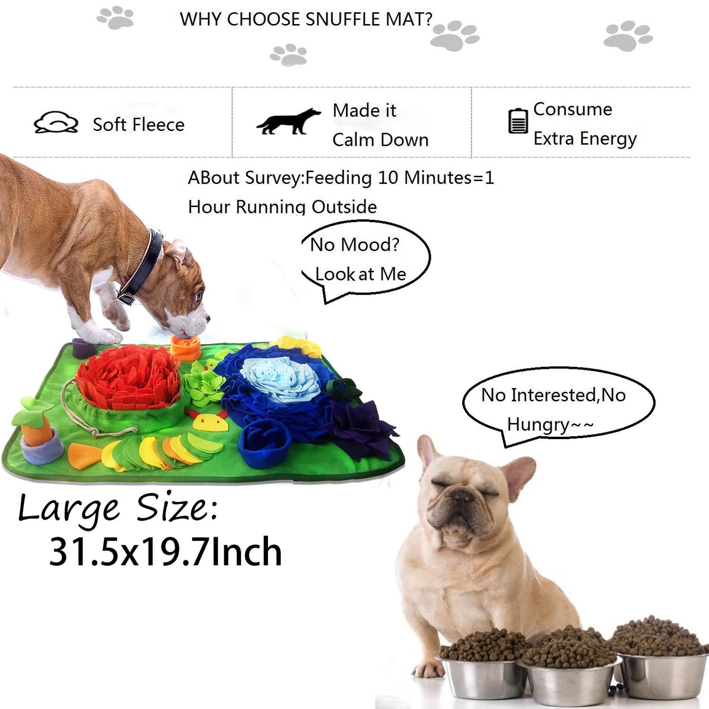 Snuffle Mat Dogs 31.5"x19.7" Large Pet Feeding Mats Puppy Sniffing Pad,Cat Doggies Interactive Puzzle Toys for Multiple Breeds Encourages Natural Foraging Skills,Training (Sea Orange(31.5"x19.7")